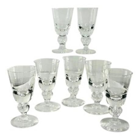 Vintage Signed Steuben Crystal Tear Drop Bubble Baluster Stem Mid Century Goblet or Wine 1 of 7 - 7