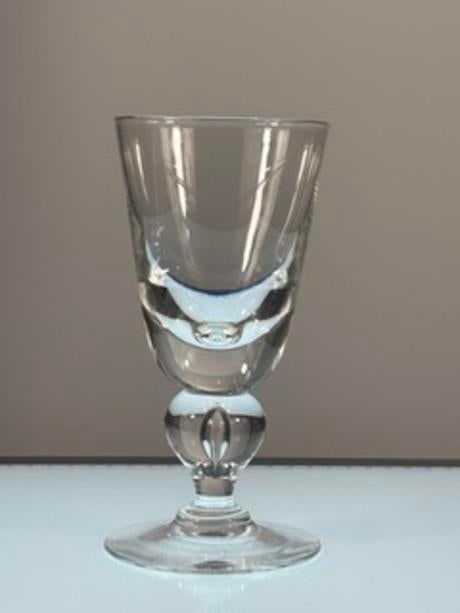 Vintage Signed Steuben Crystal Tear Drop Bubble Baluster Stem Mid Century Goblet or Wine 1 of 7 - 8