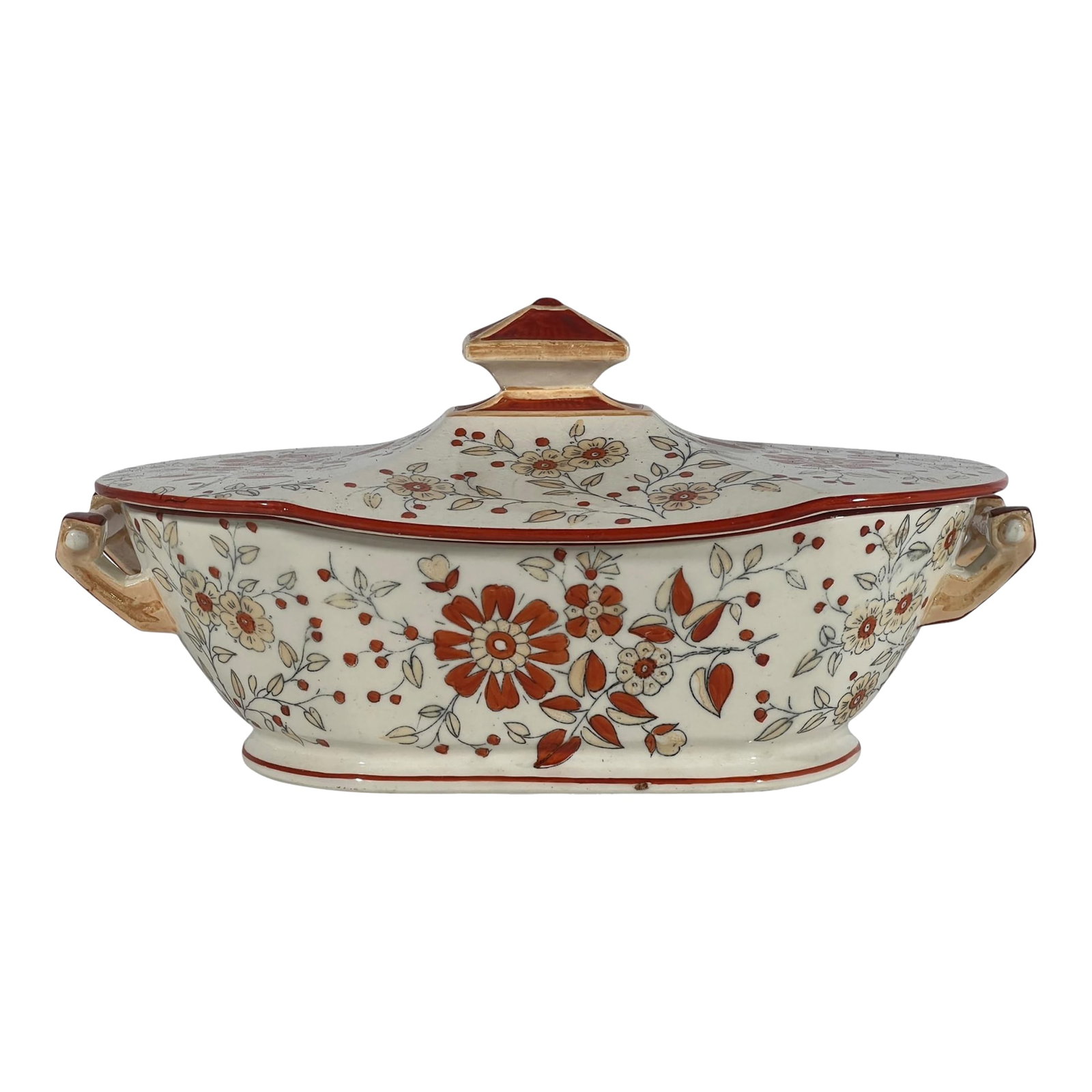 Antique Ridgways Persia Covered Tureen, Staffordshire England, Chinoiserie Decor (1 of 10)