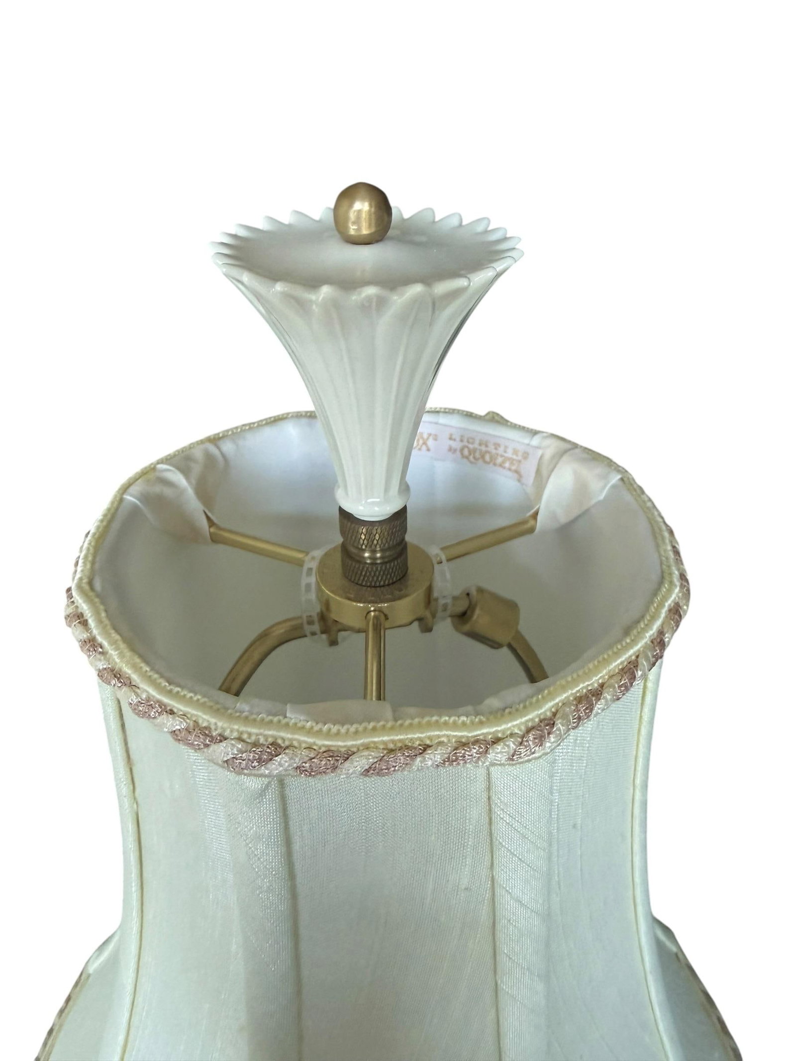 Vintage Lenox Porcelain & Brass Table Lamps - A Pair - 5