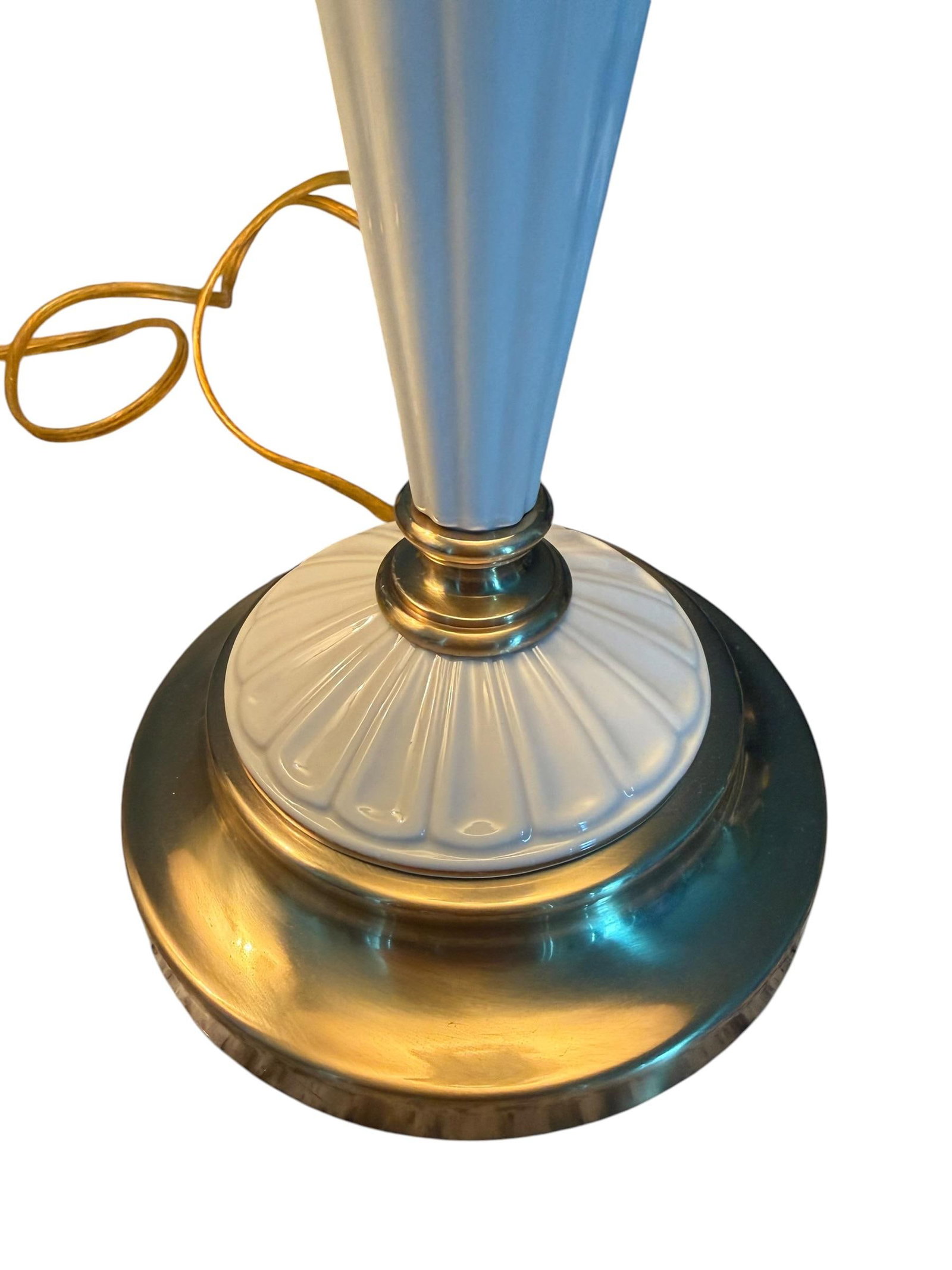 Vintage Lenox Porcelain & Brass Table Lamps - A Pair - 7