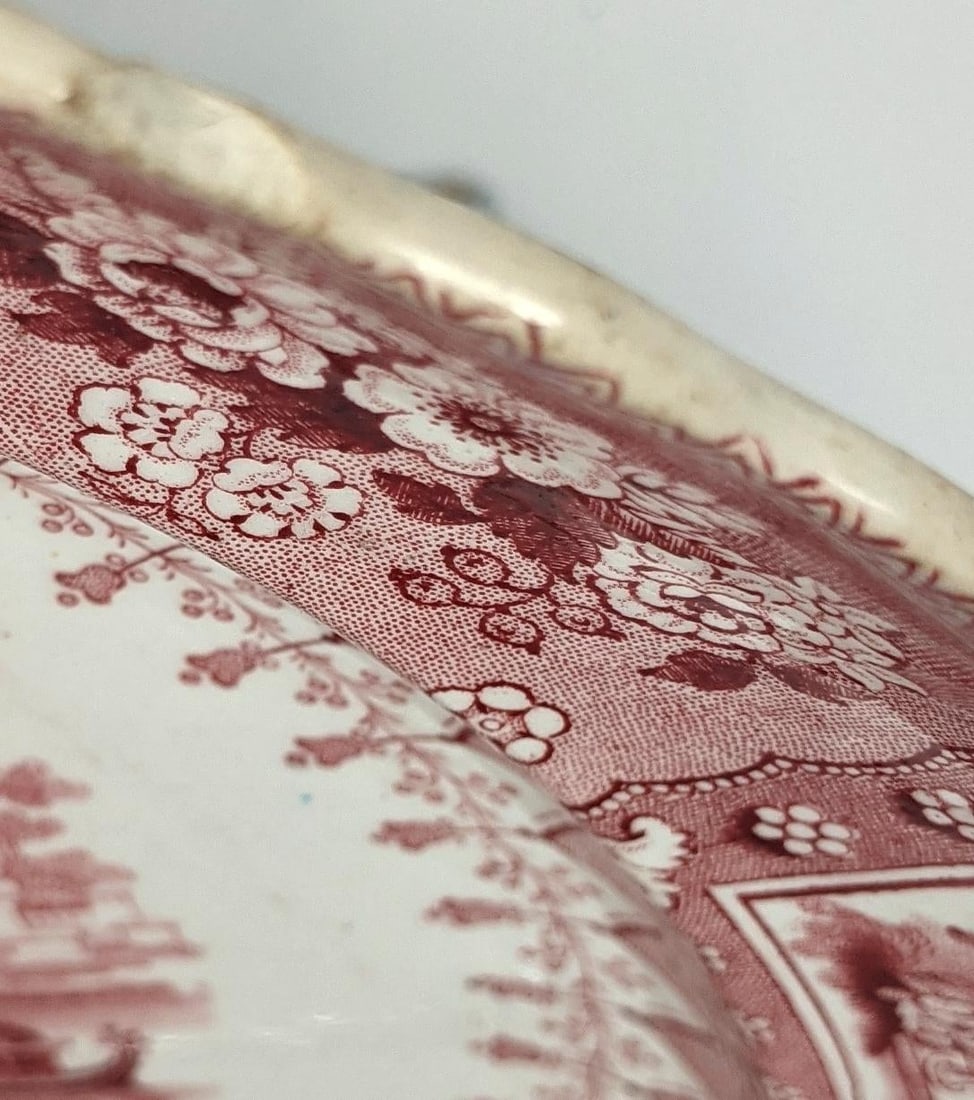 Antique Staffordshire Red Transferware Canova Plates by T. Mayer, Set of 6 - 14