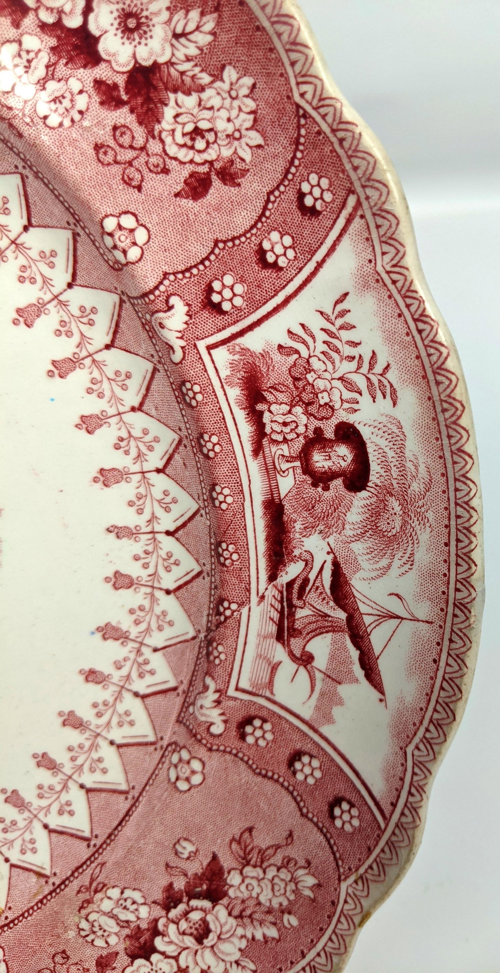 Antique Staffordshire Red Transferware Canova Plates by T. Mayer, Set of 6 - 7