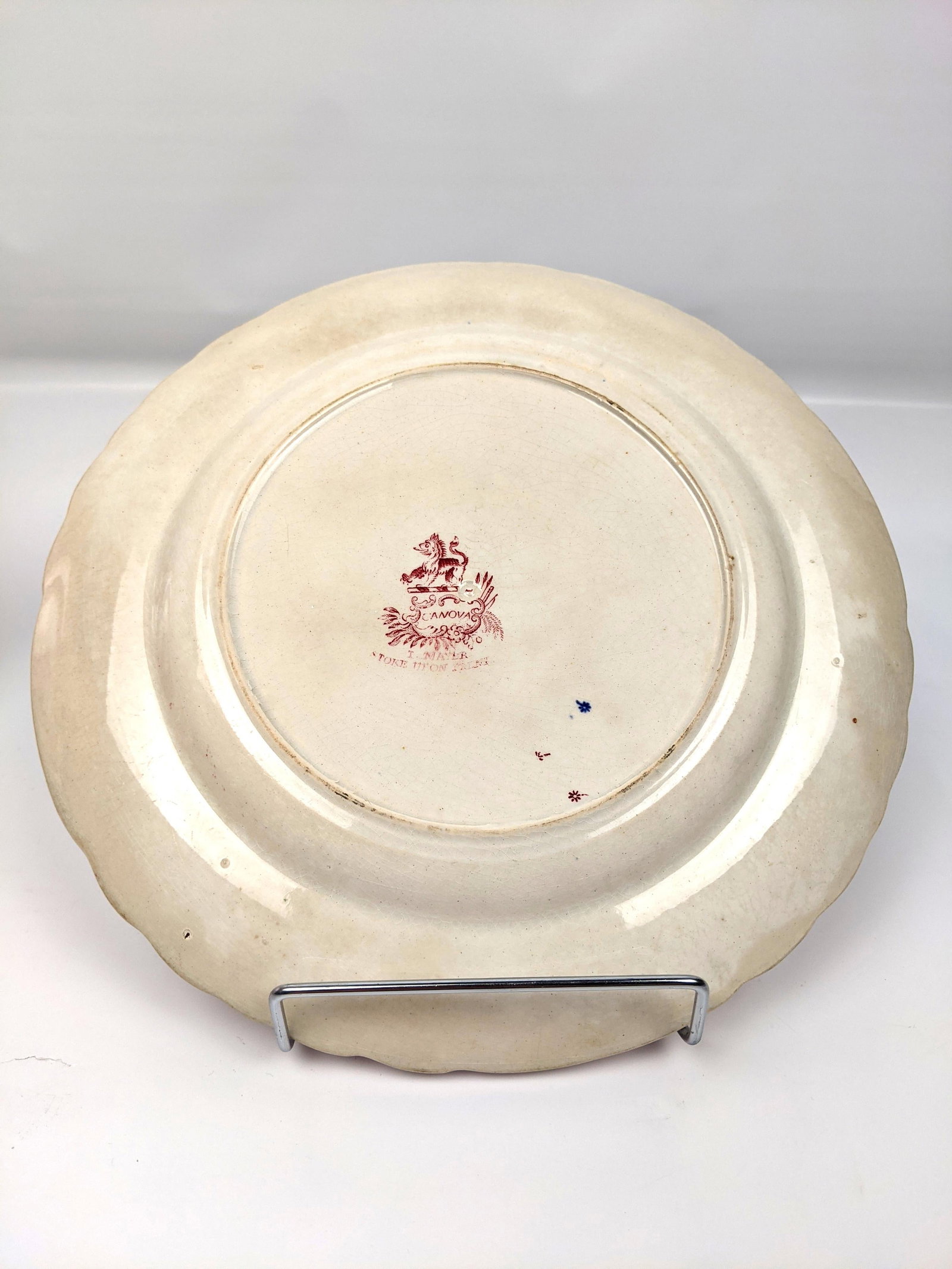 Antique Staffordshire Red Transferware Canova Plates by T. Mayer, Set of 6 - 9