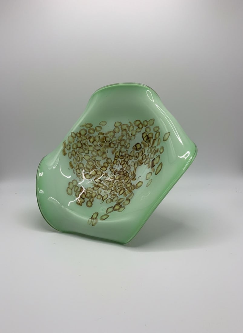 1960s Mid-Century Modern 18" Murano Glass Murrine Handkerchief Bowl - 3