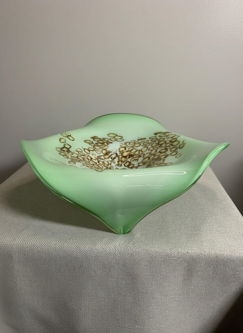 1960s Mid-Century Modern 18" Murano Glass Murrine Handkerchief Bowl - 6