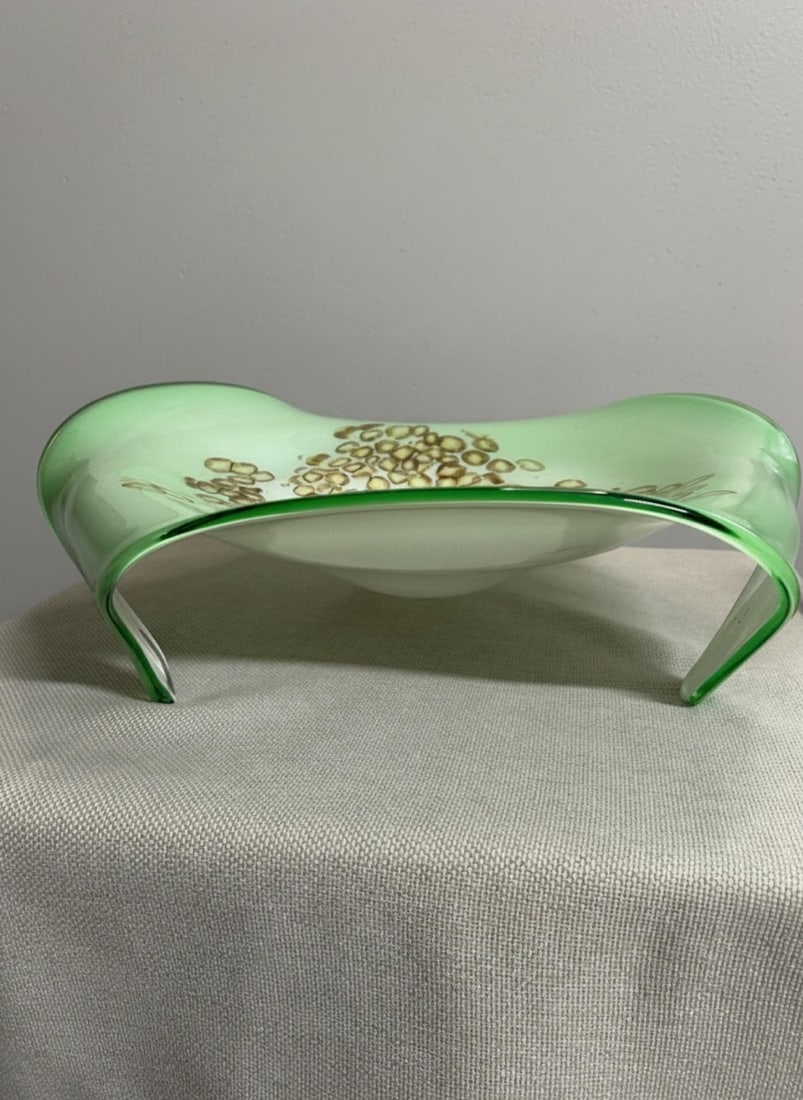 1960s Mid-Century Modern 18" Murano Glass Murrine Handkerchief Bowl - 7