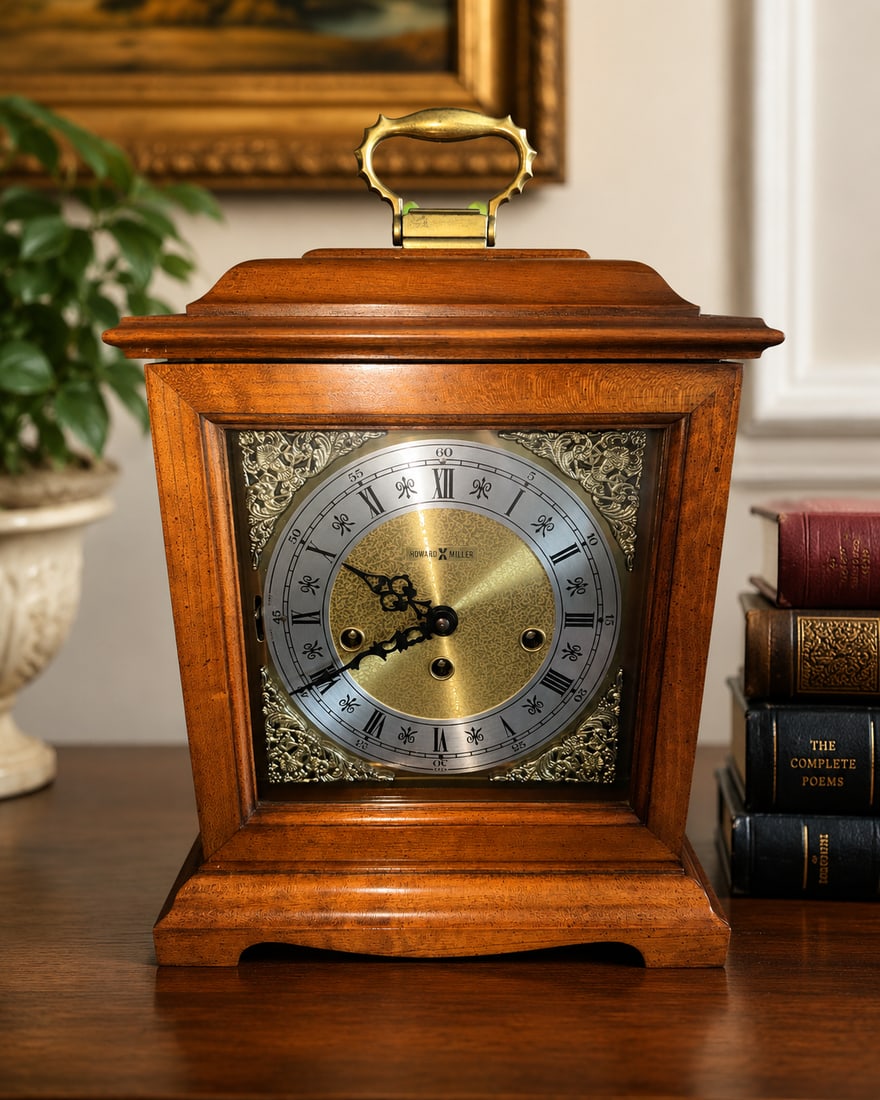1970s Howard Miller Model 612-437 Westminster Chime Bracket Clock | German Mechanical Movement - 6