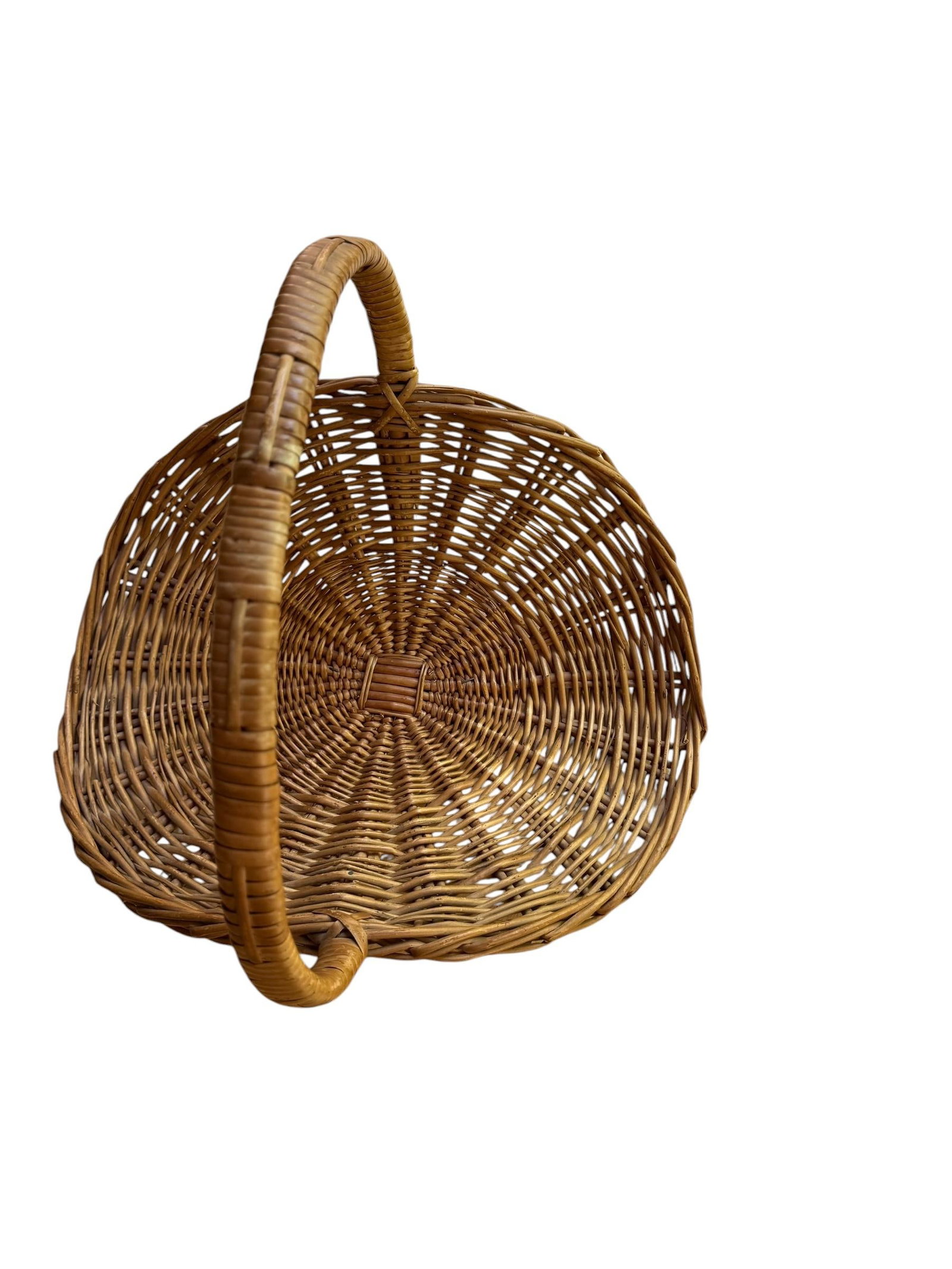 1970s Vintage Wicker Flower Gathering Basket - 7