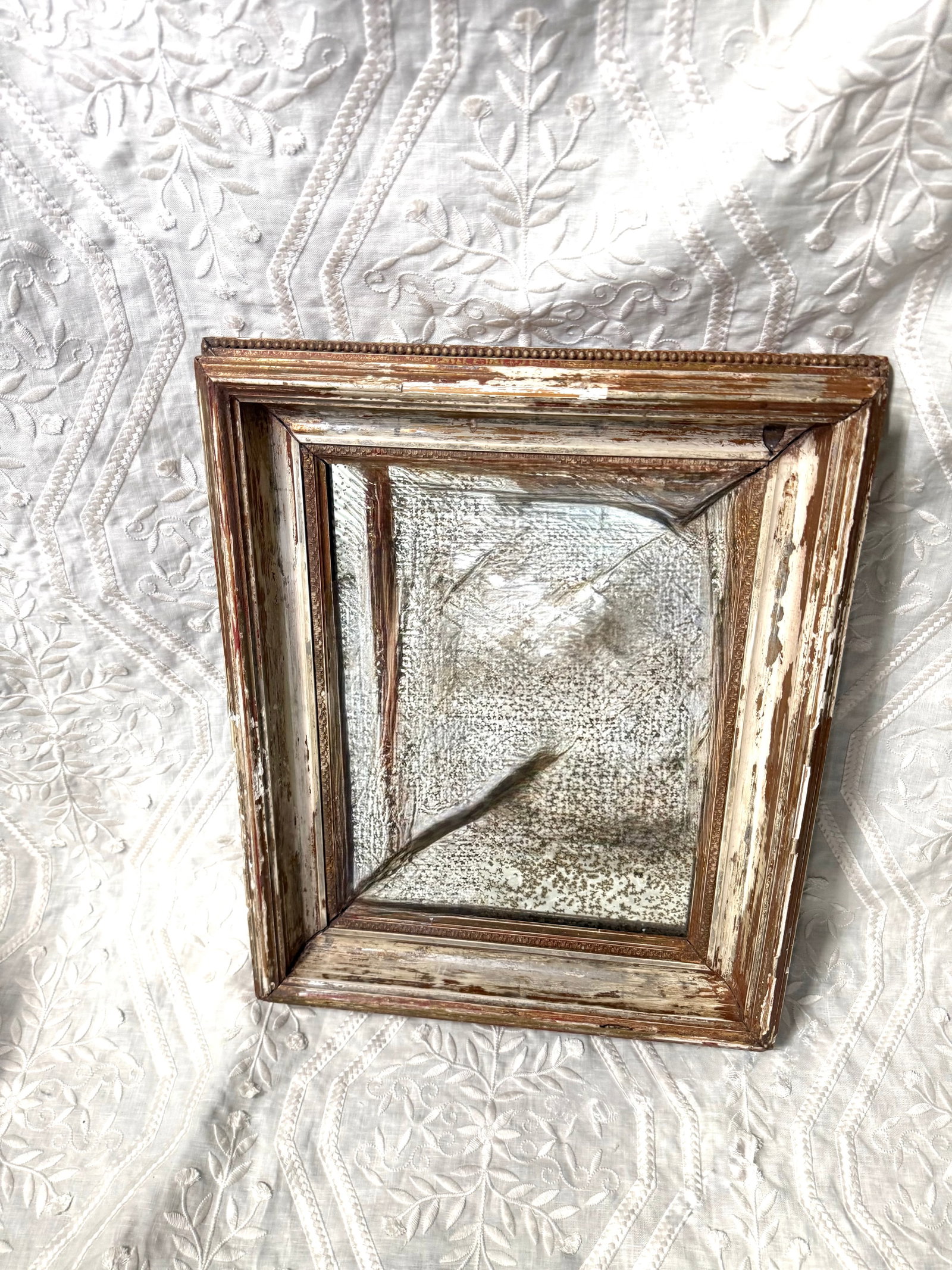 Antique Foxed Mirror Vanity Tray - 2