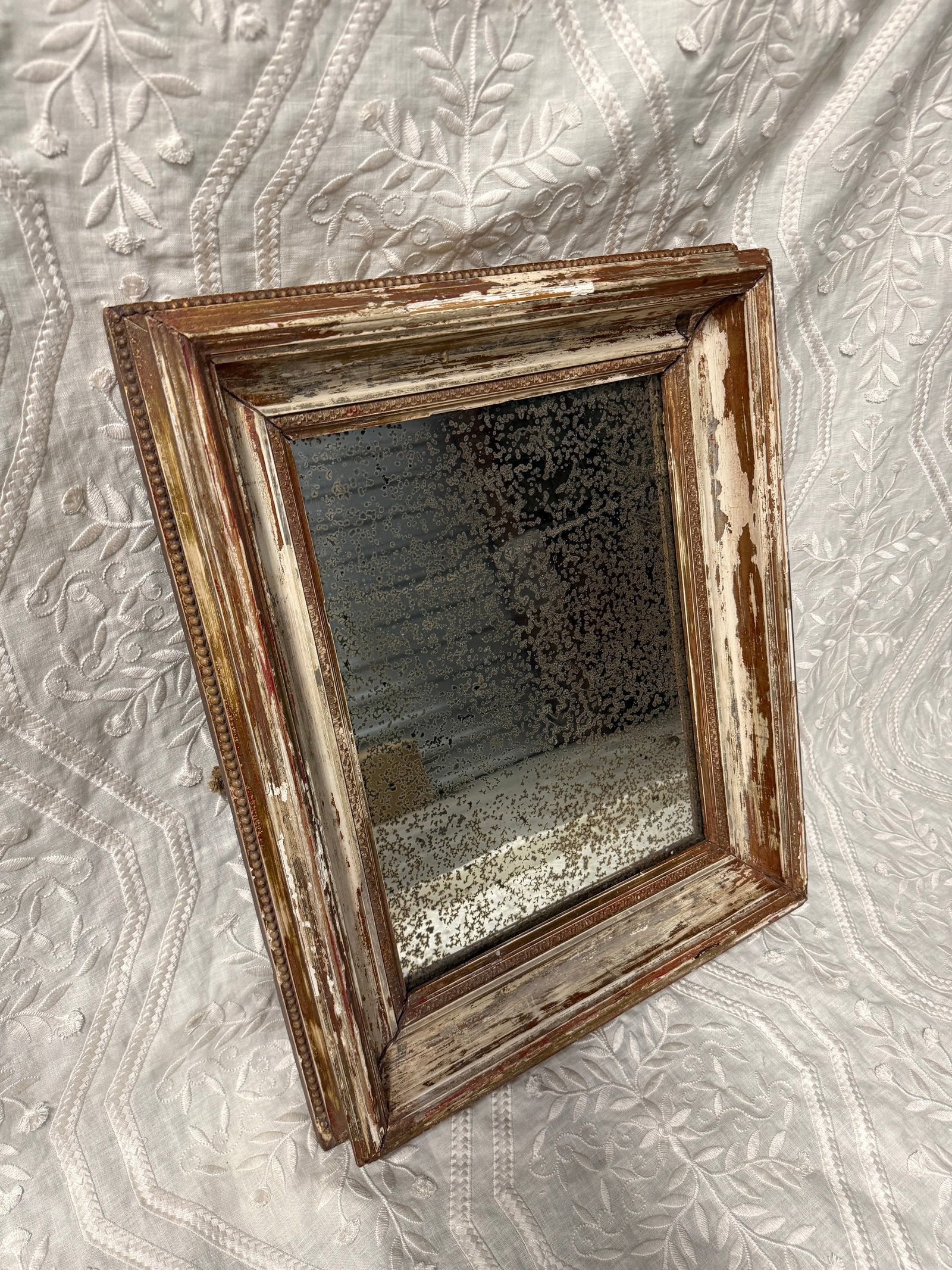 Antique Foxed Mirror Vanity Tray - 4