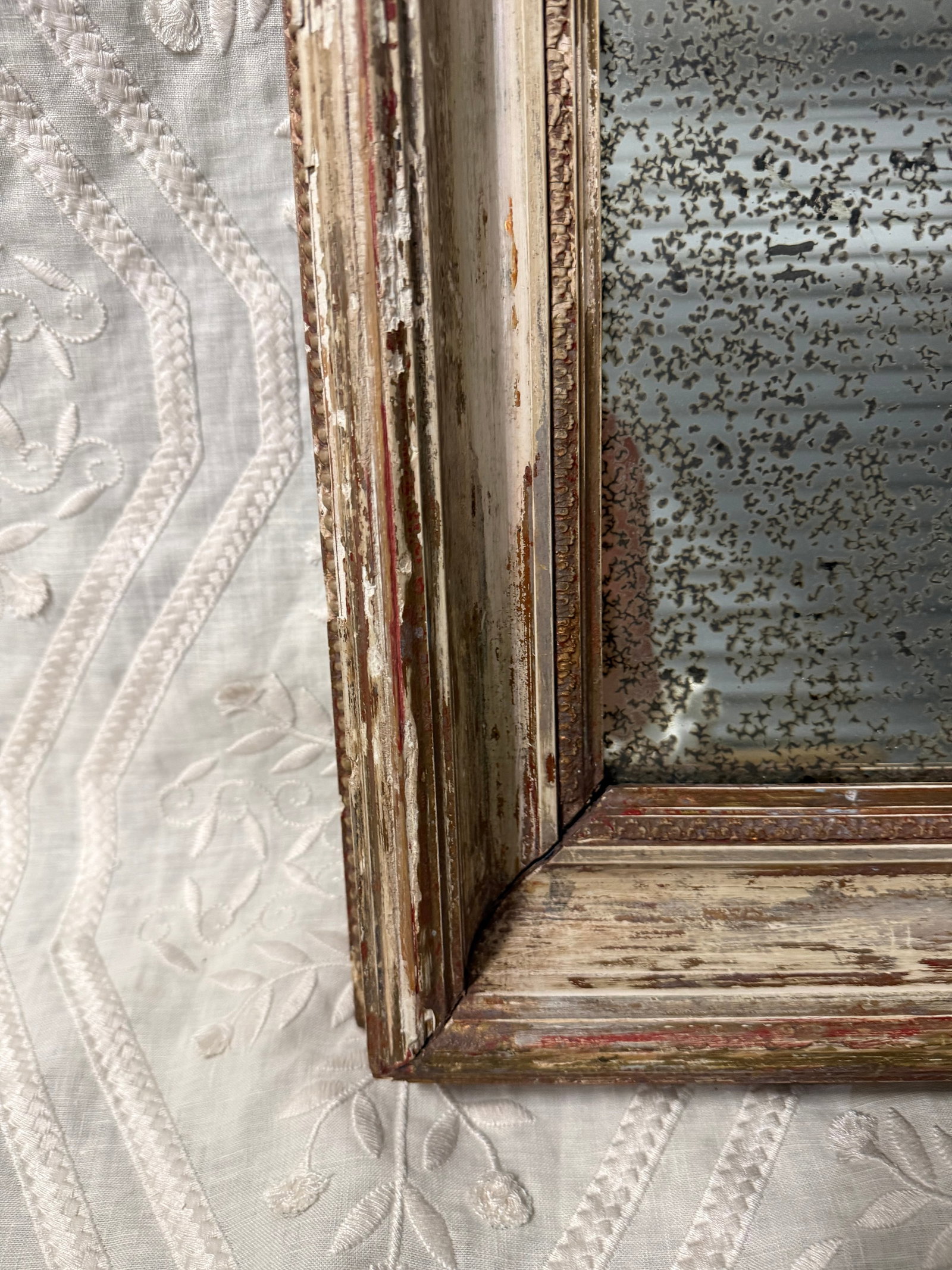 Antique Foxed Mirror Vanity Tray - 5