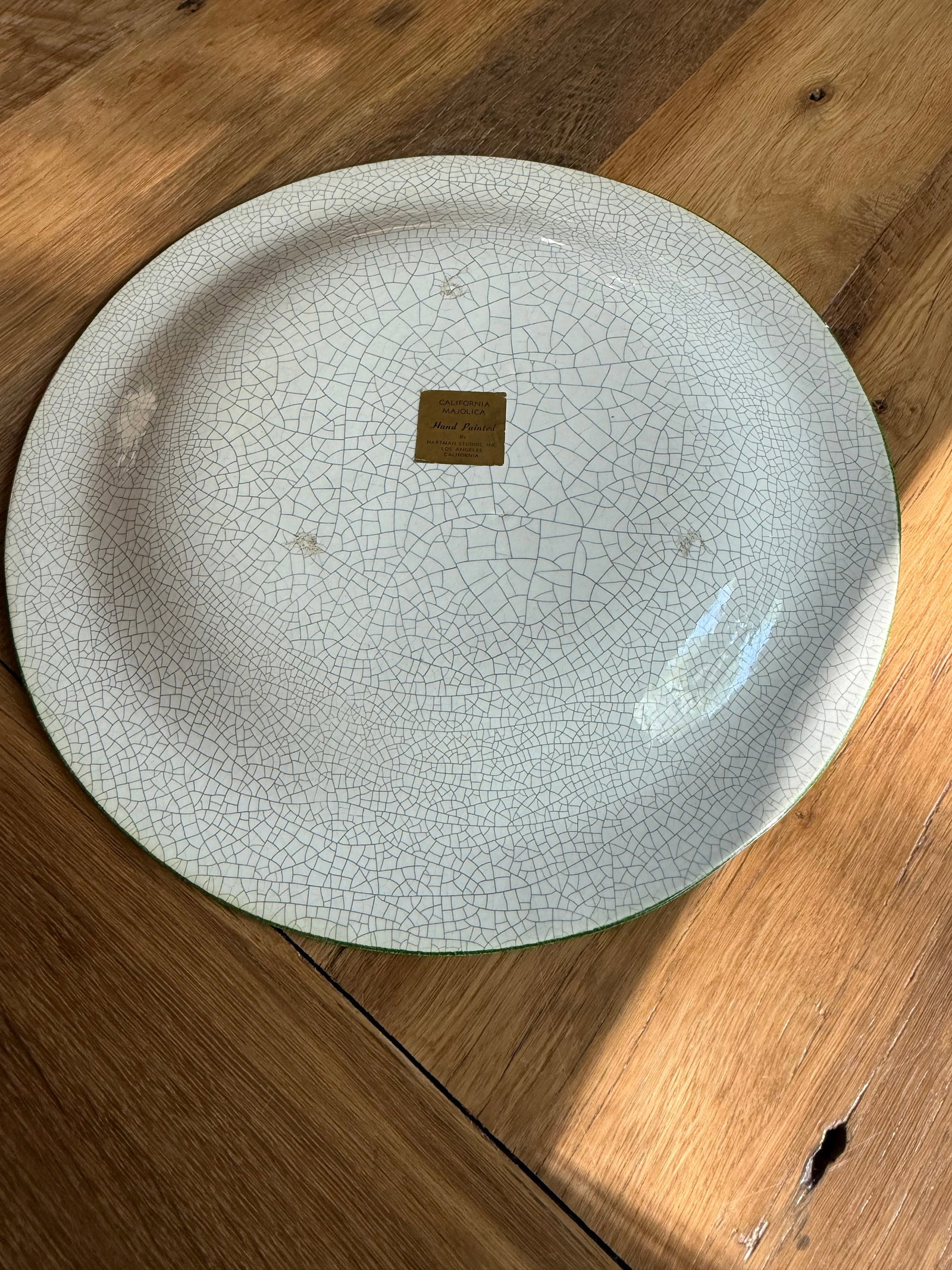 Large Vintage Majolica Magnolia Serving Platter Hartman Studios of Los Angeles, California - 6