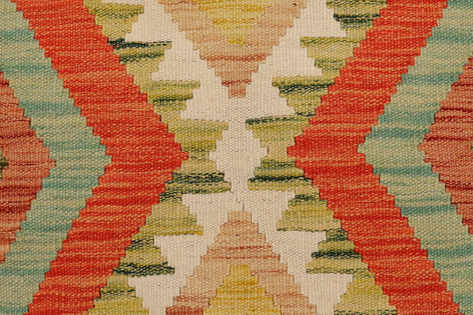 Rustic Turkish Kilim Gray Beige Hand-Woven Wool Rug - 4
