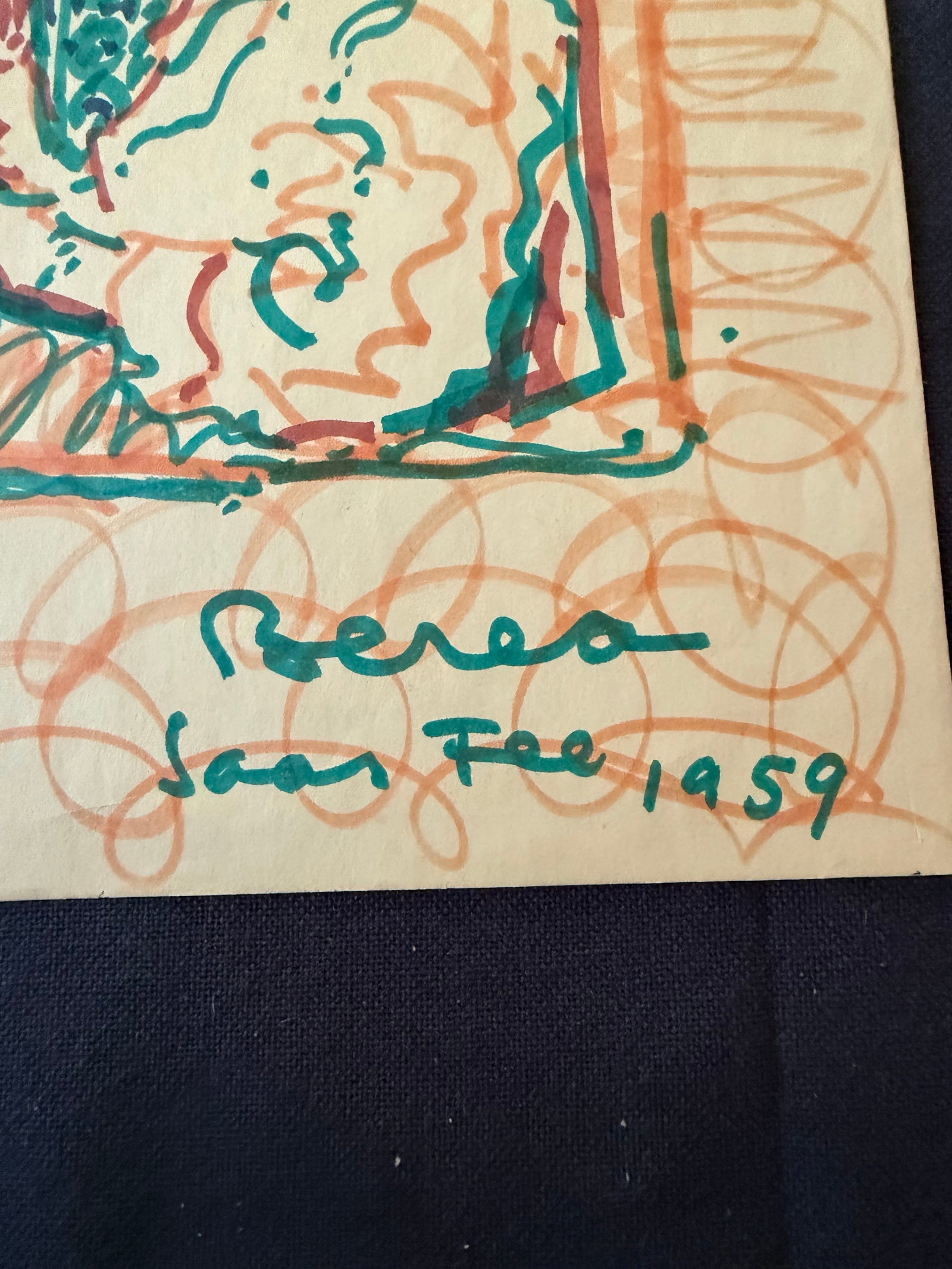1959 Dimitrie Berea Portrait of Joan Fee Created With Magic Markers - 3