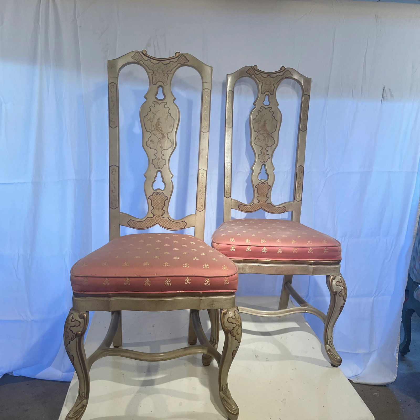 Mid 20th Century Pair of French Style Painted Chairs - 2