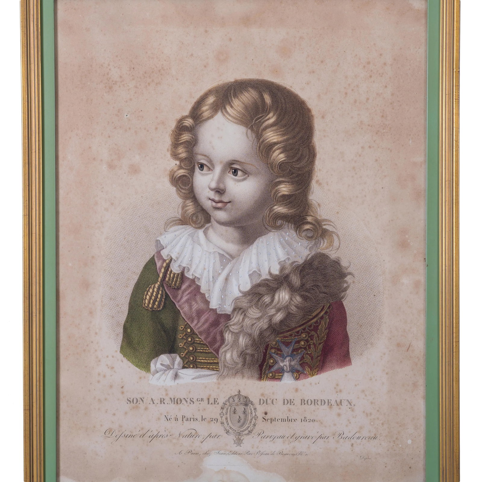 Prince Henri, Count of Chambord and Princess Louise D'Artois Engravings, C.1825 - 2