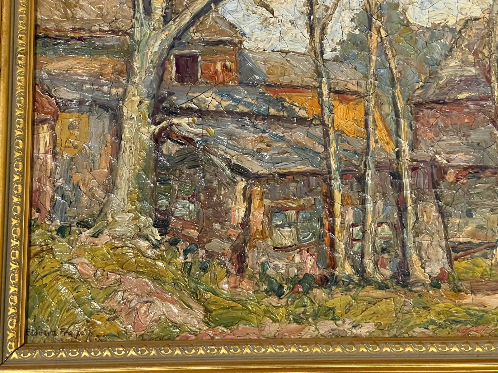 Edouard Franke "Chatham Mass, Farmscape" Antique American Impressionist Oil on Canvas - 3