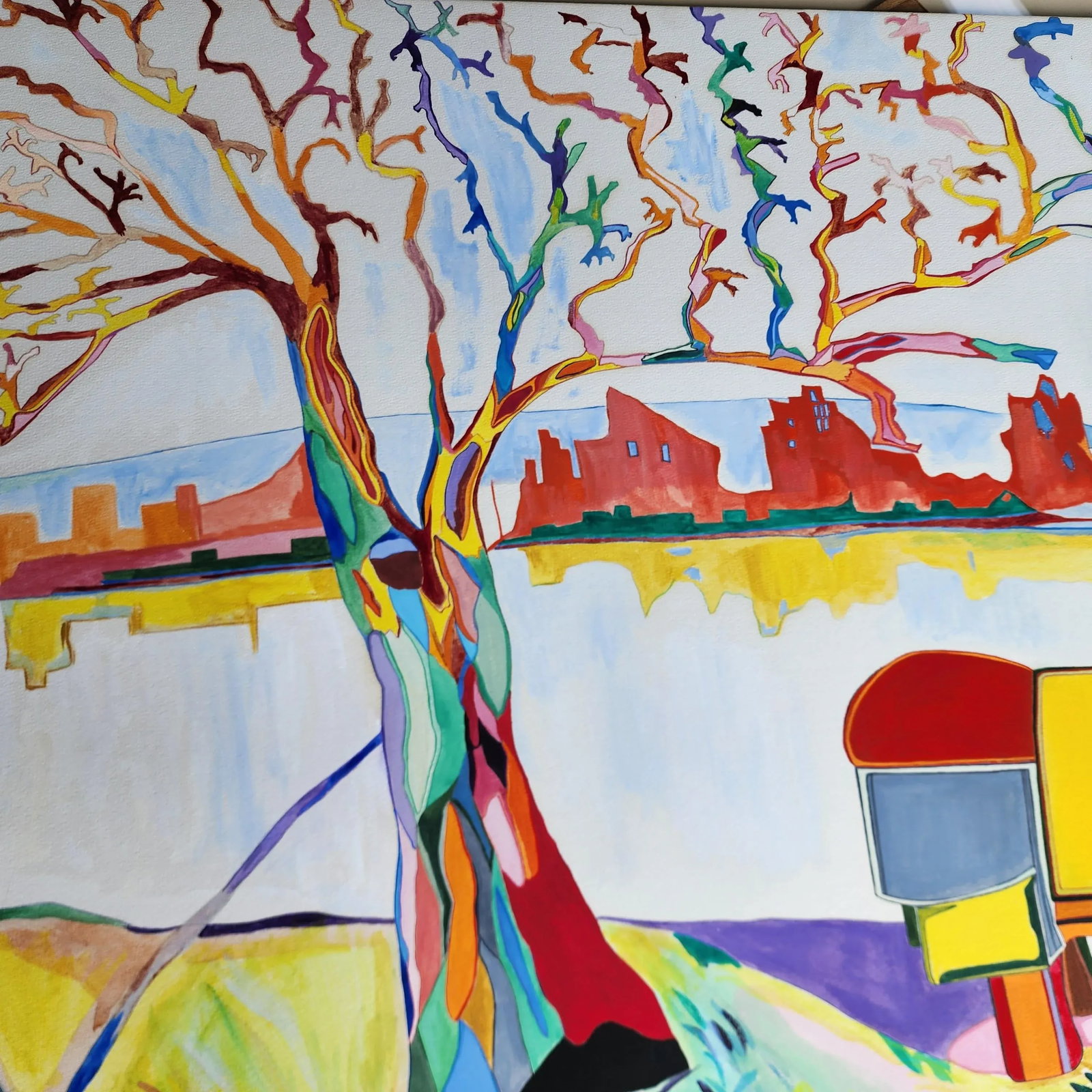 Late 20th Century "Save the Planet - All Creatures Great and Small" Original Fauvist Painting by Tex - 2