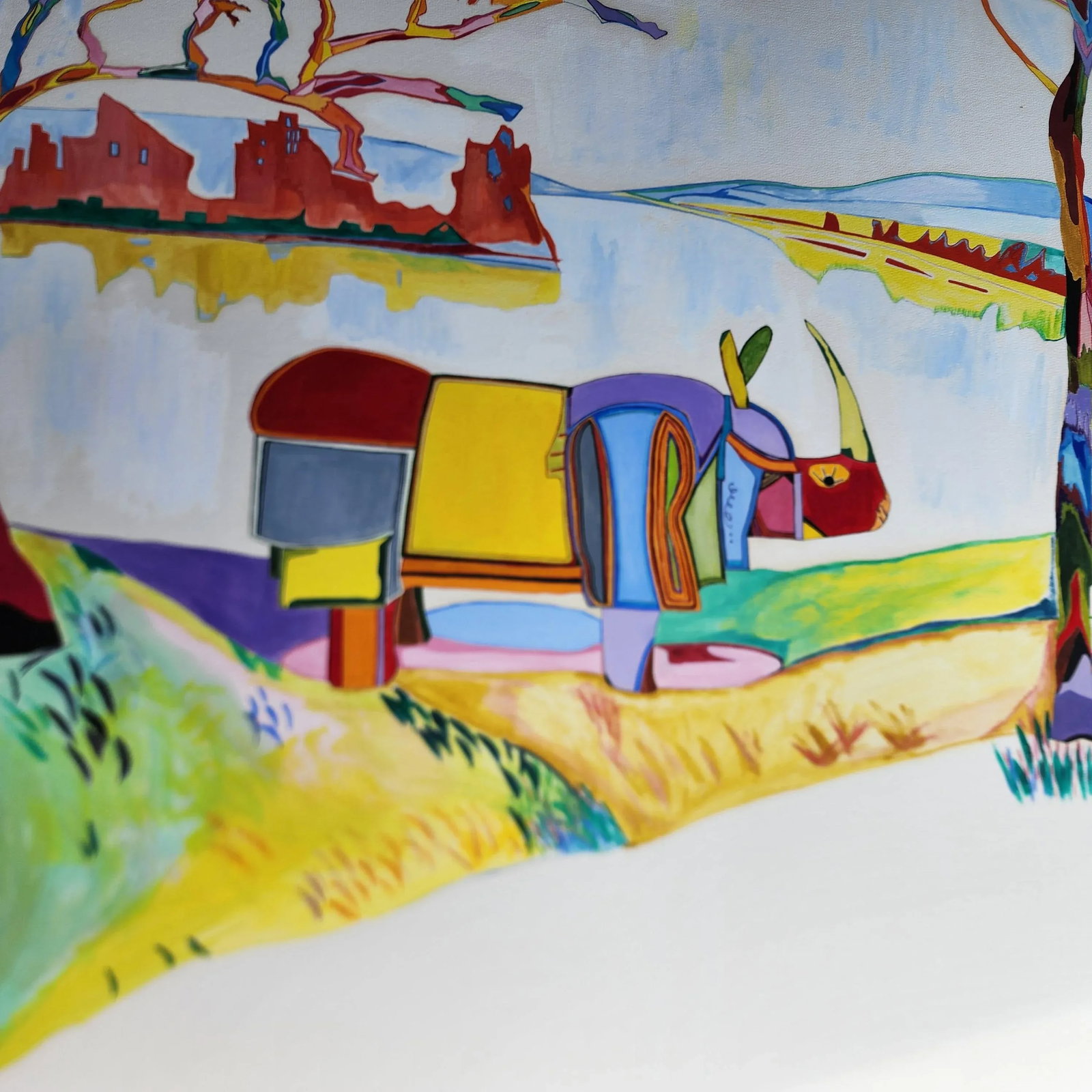 Late 20th Century "Save the Planet - All Creatures Great and Small" Original Fauvist Painting by Tex - 3