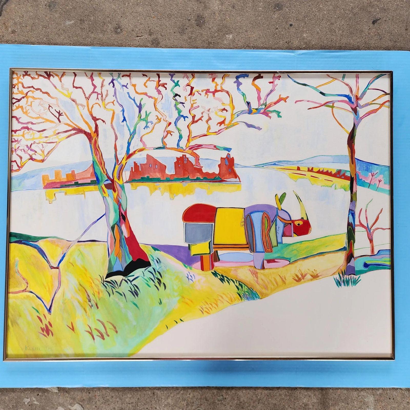 Late 20th Century "Save the Planet - All Creatures Great and Small" Original Fauvist Painting by Tex - 8
