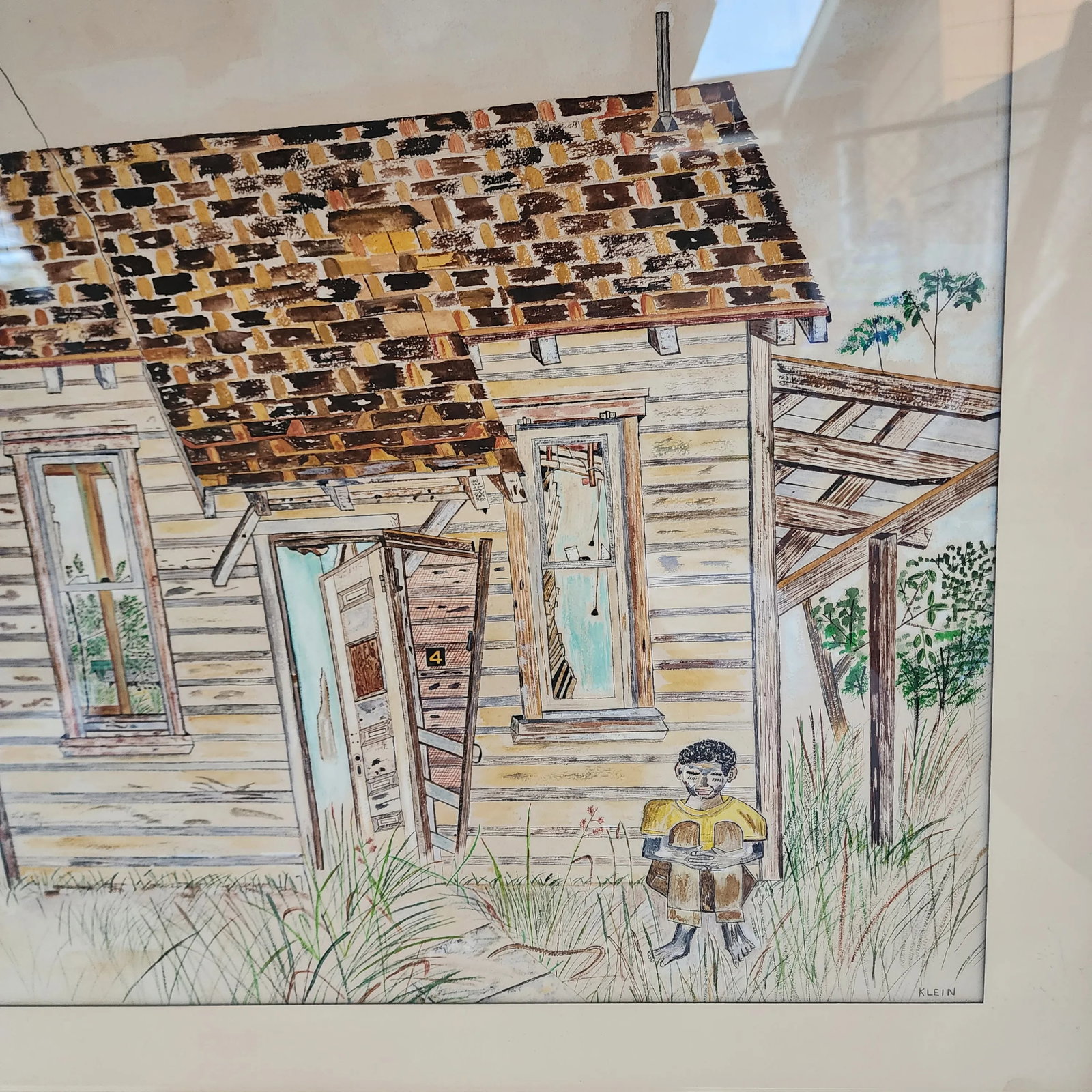 Mid 20th Century "Erasmus P. Jones" Folk Art Original Framed Figurative Watercolor Painting - 2