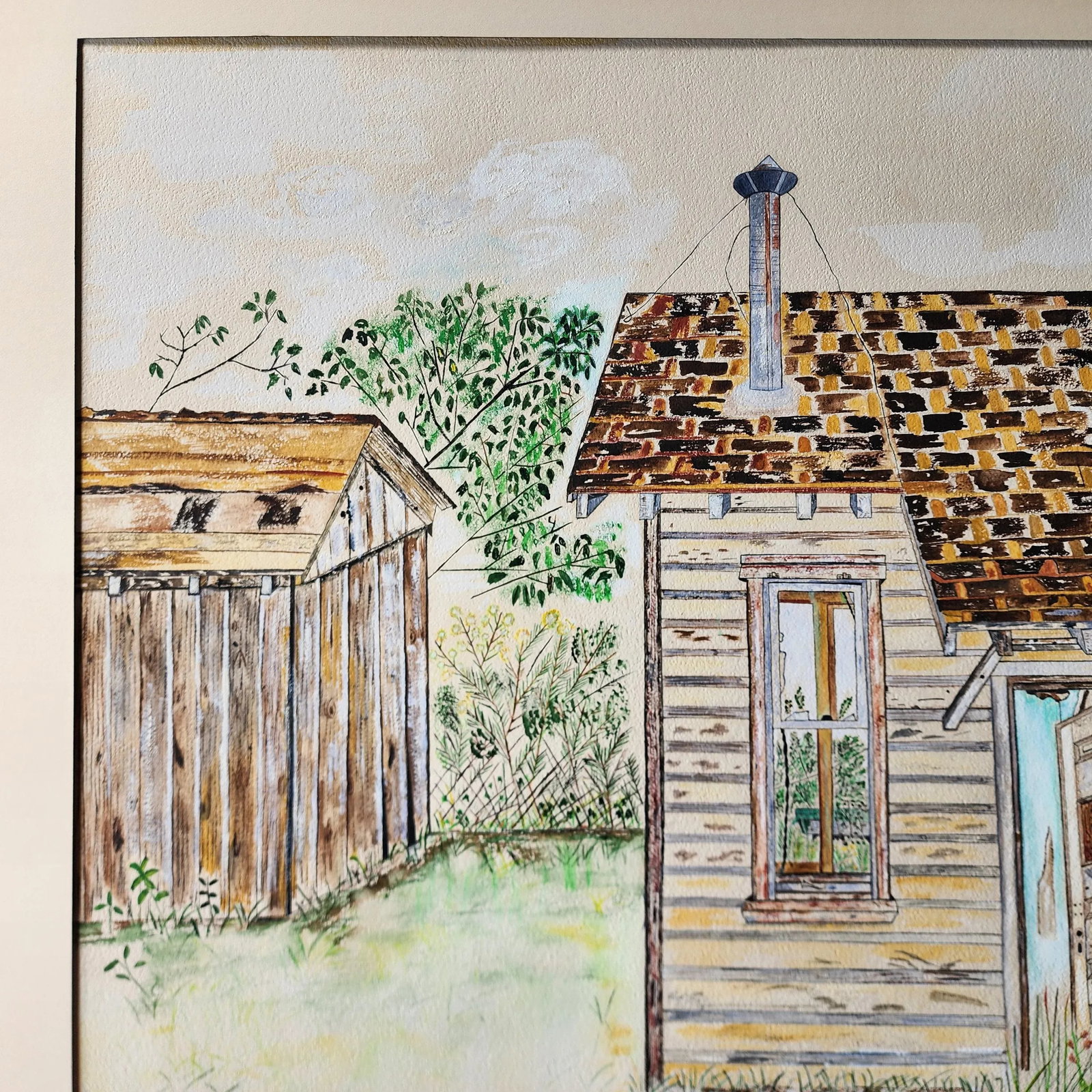 Mid 20th Century "Erasmus P. Jones" Folk Art Original Framed Figurative Watercolor Painting - 3