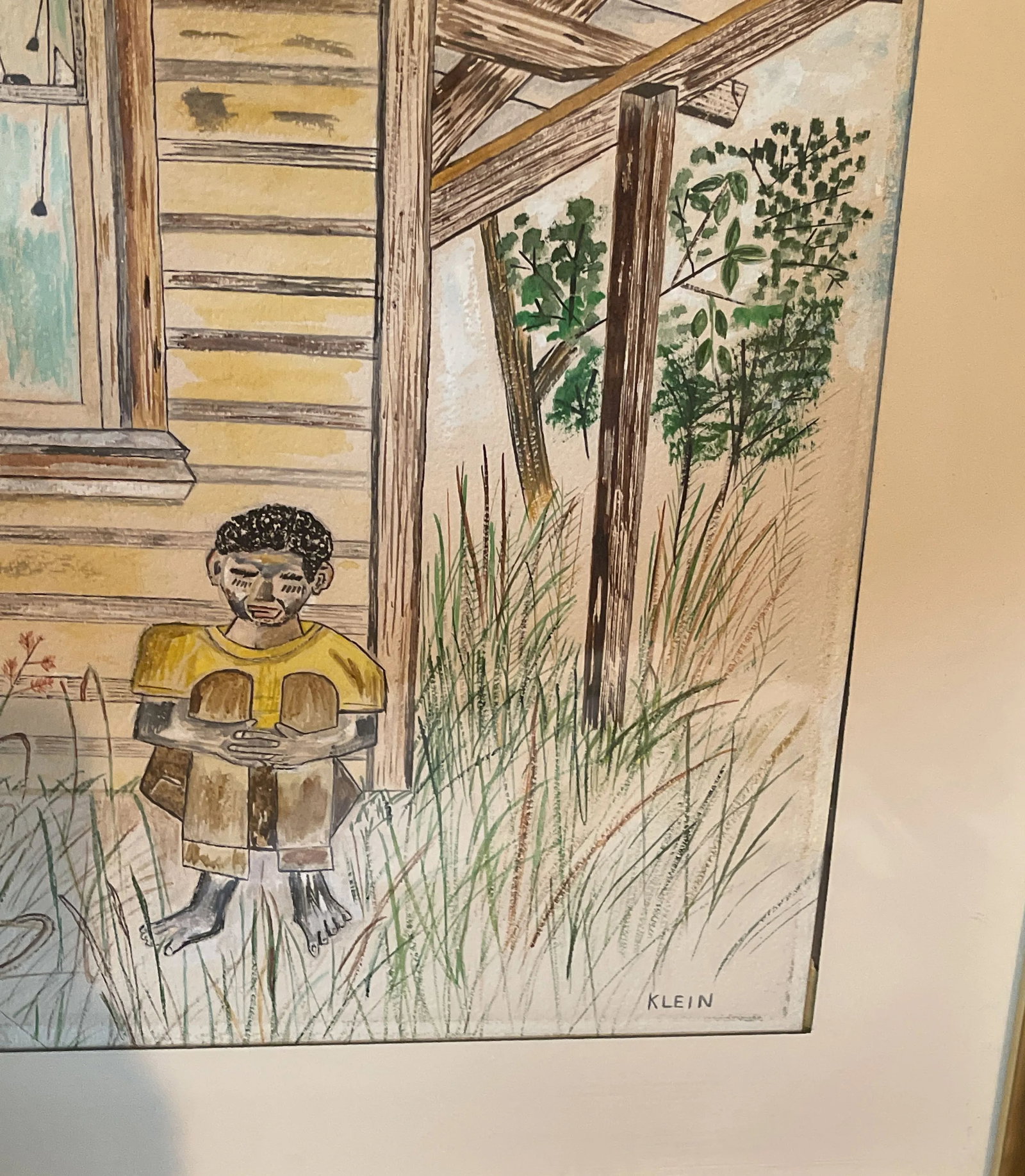 Mid 20th Century "Erasmus P. Jones" Folk Art Original Framed Figurative Watercolor Painting - 5