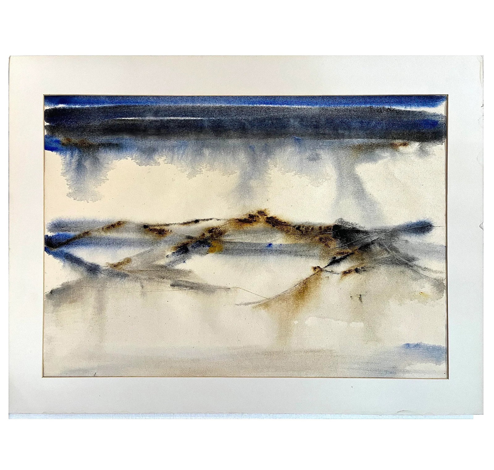 1973 Abstract Napa Valley Landscape Watercolor by Anne Breiholz - 2