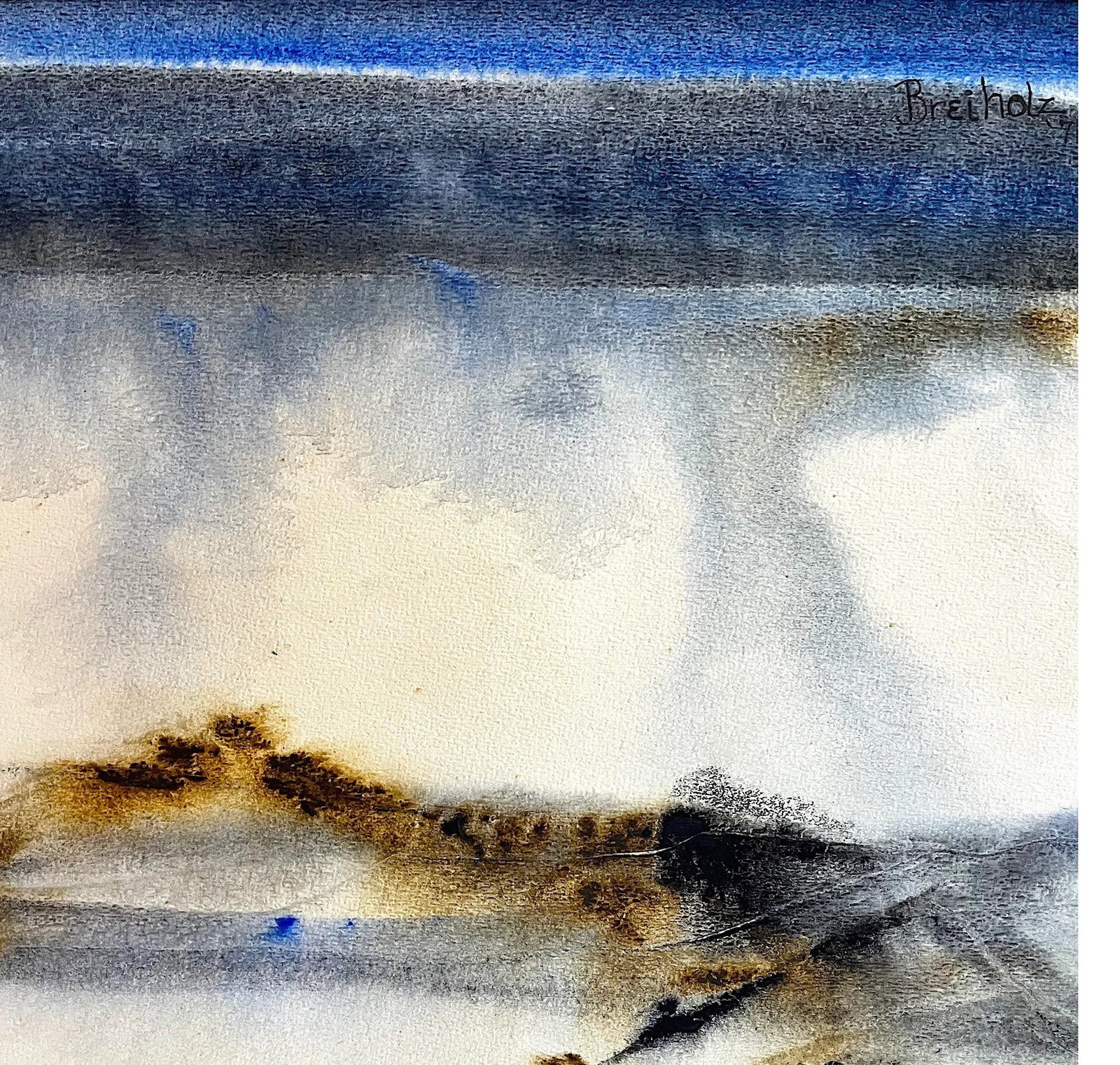 1973 Abstract Napa Valley Landscape Watercolor by Anne Breiholz - 5