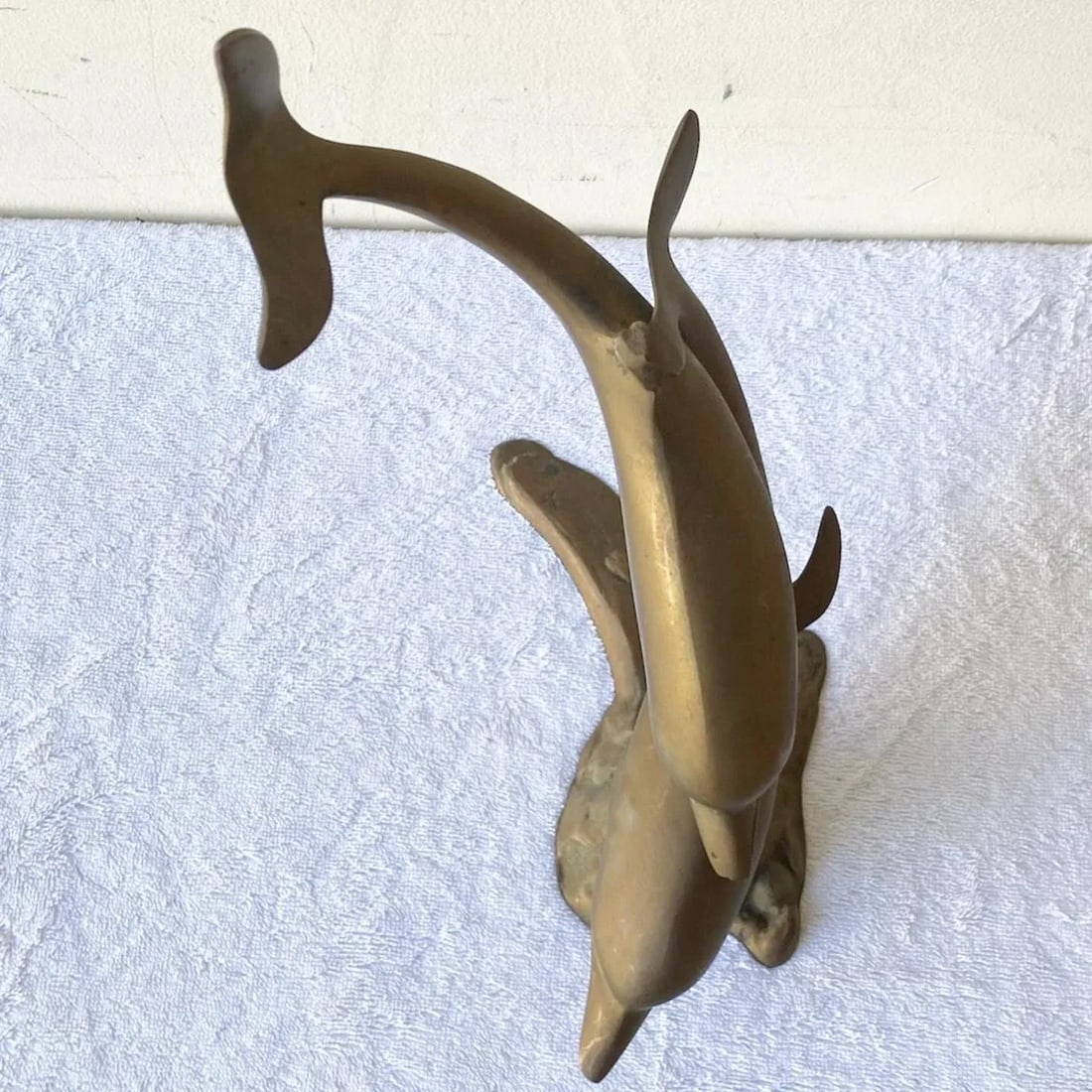Mid Century Modern Brass Dolphins Sculpture - 6
