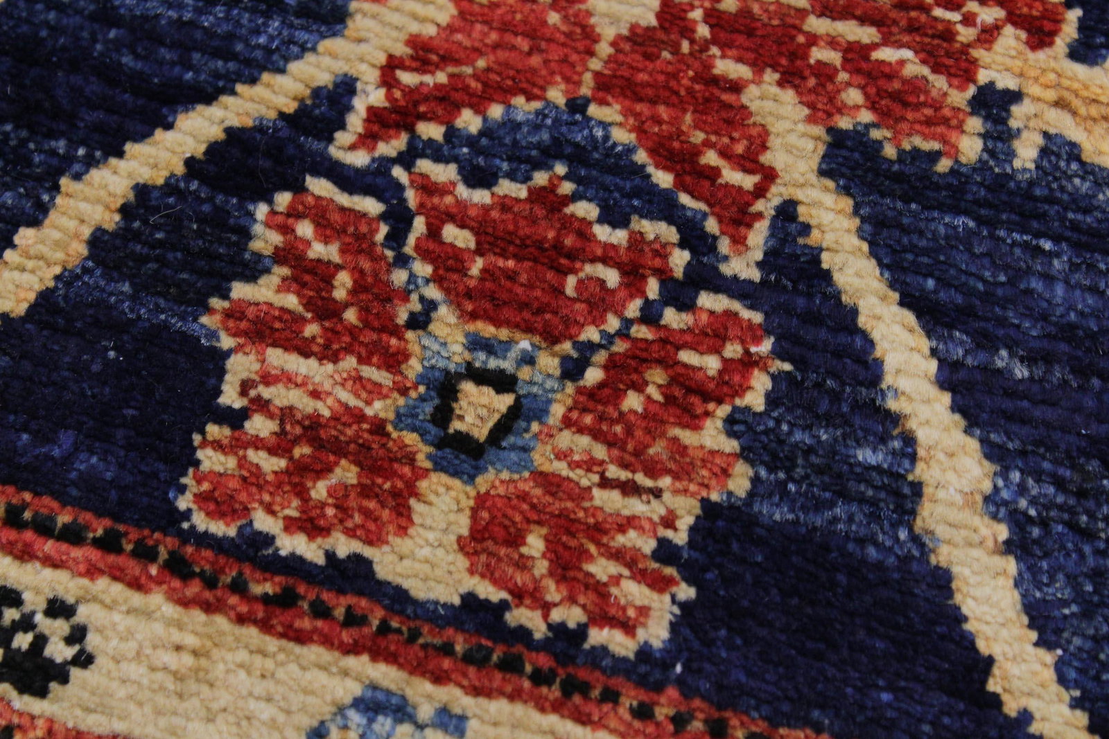 Shabby Chic 1990's Ziegler Blue/Rust Wool Runner Rug- 2'9'' X 12'8'' - 7