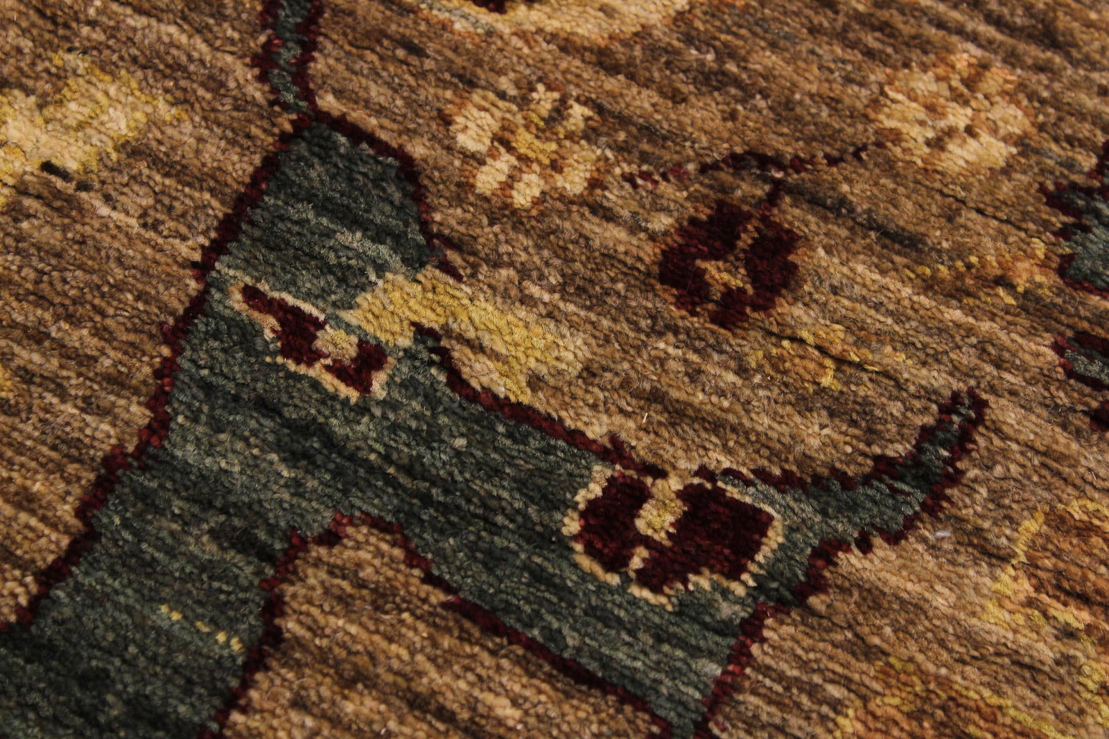 Ziegler Nikia Dark Tan/Dark Red Wool Runner Rug- 3'10'' X 13'1'' - 7