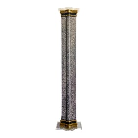 Art Deco Vintage Black White and Gold Torchiere Floor Lamp