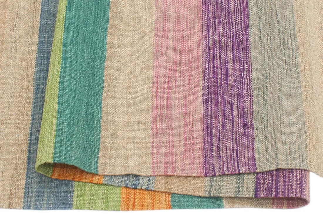 Kilim Blue Brown Wool Rug - 5'0" X 6'8" - 6