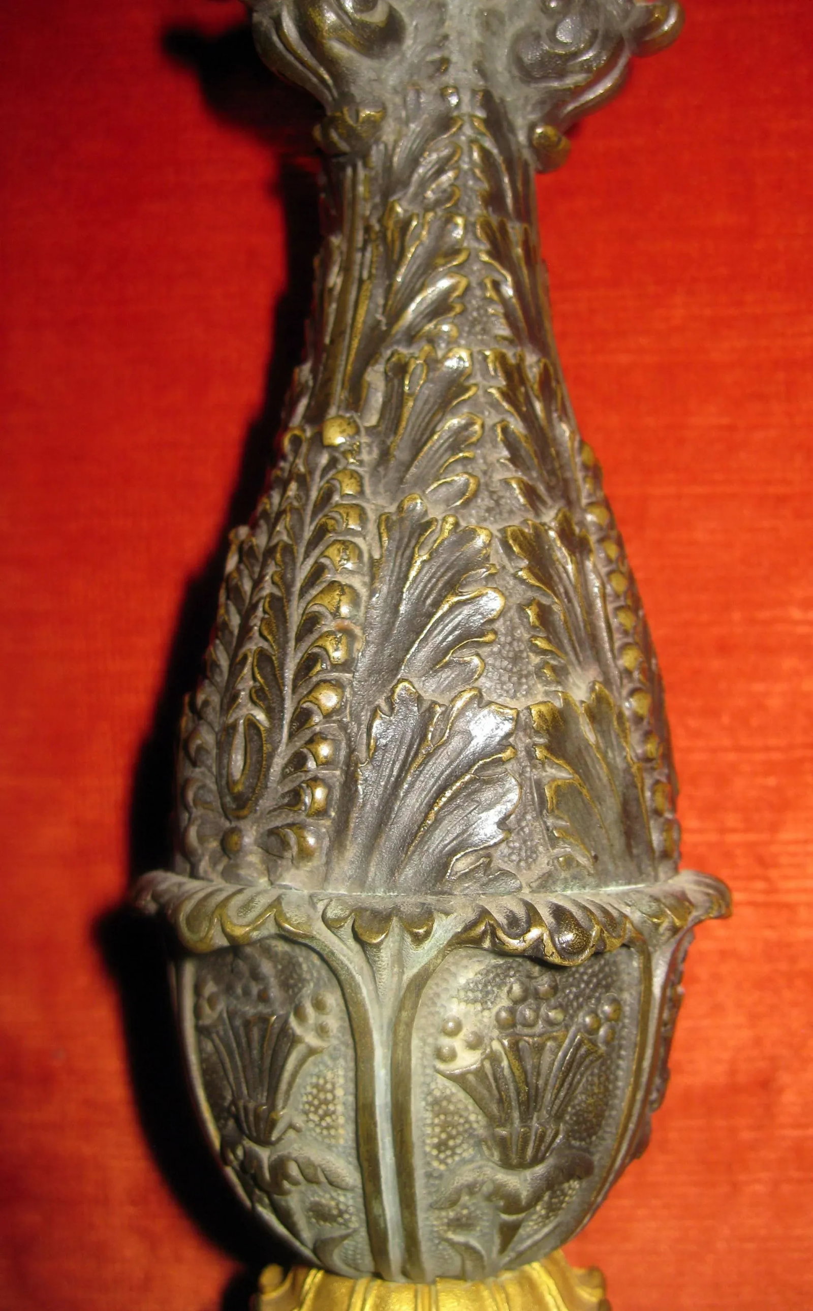 19th century Charles 'X' French Gilt and Patinated Bronze Candlestick, Pair - A Pair - 7