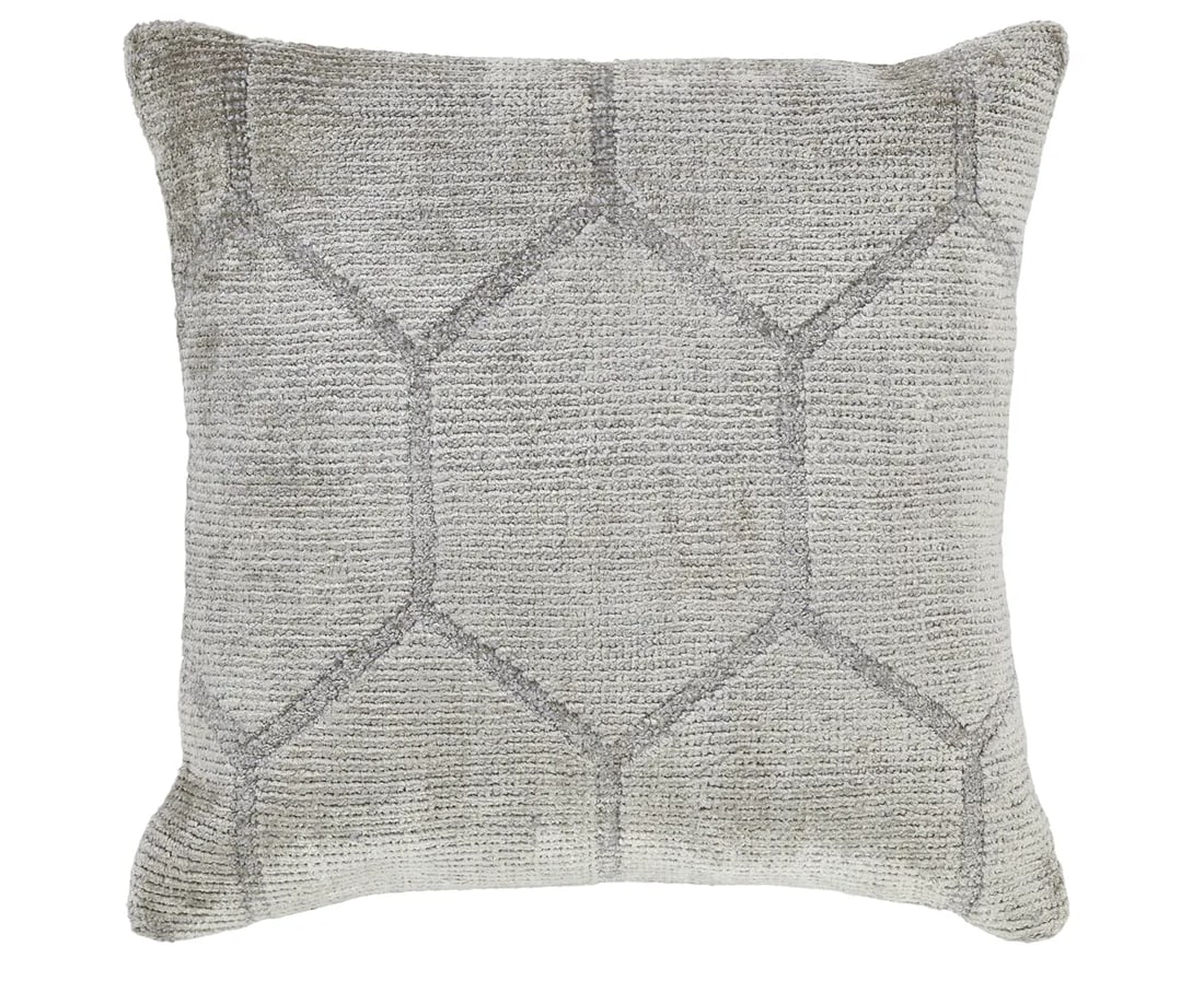 Modern Pearl Gray Geometric Throw Pillow - 3