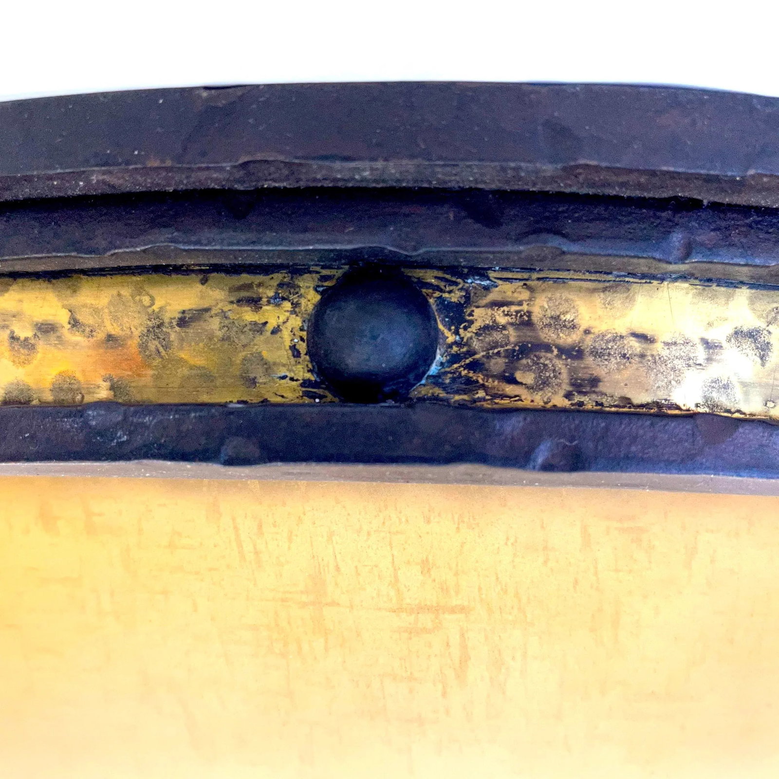 2000s Hammered Iron and Gilt Durango Flush Mount by Kalco - 3