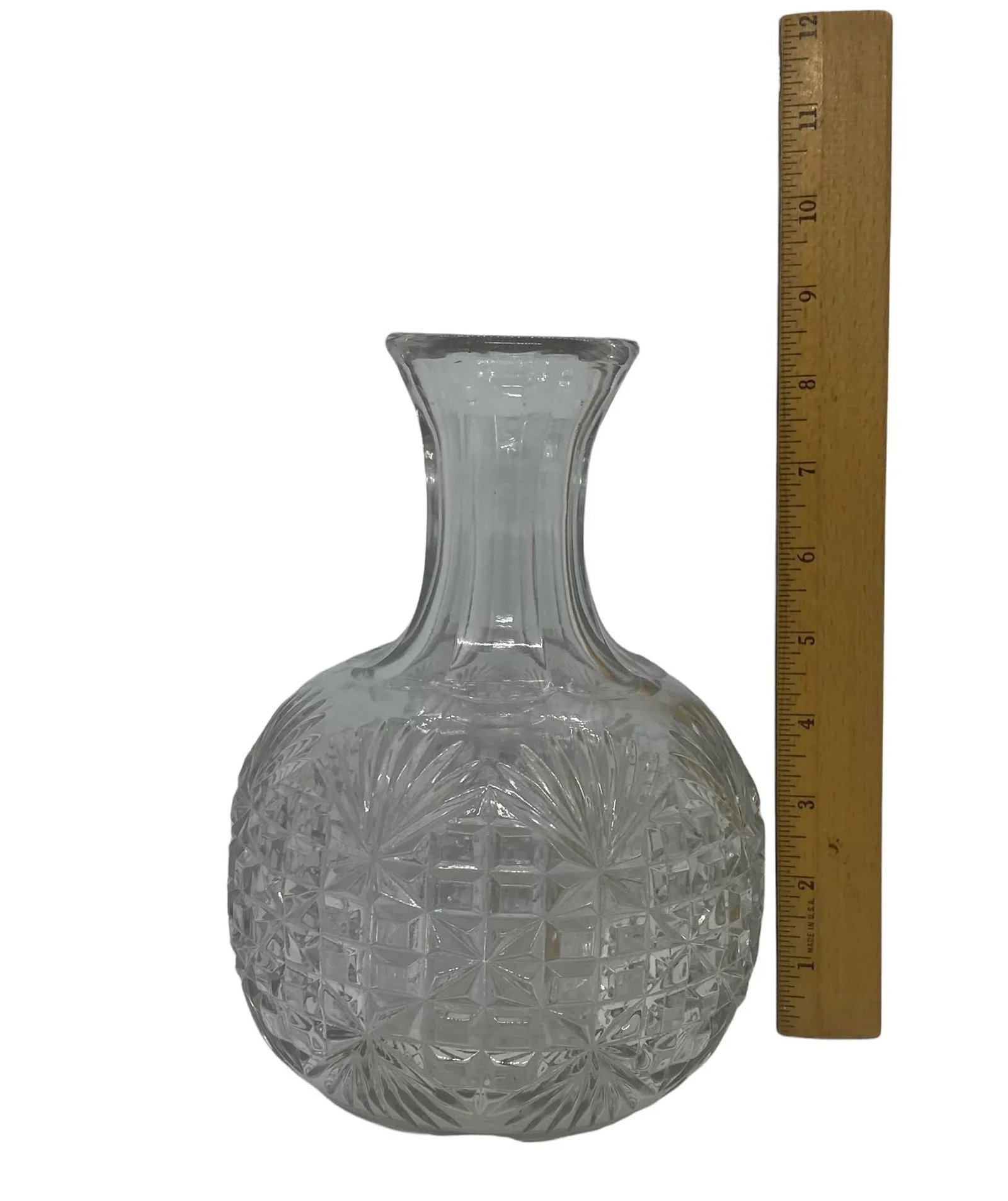 Early 20th Century American Brilliant Period Hand Cut Crystal Glass Decanter Carafe With Pineapple D - 11