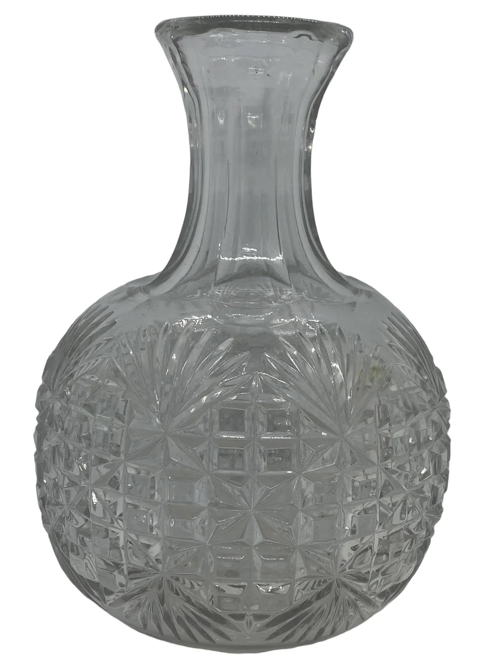 Early 20th Century American Brilliant Period Hand Cut Crystal Glass Decanter Carafe With Pineapple D - 2