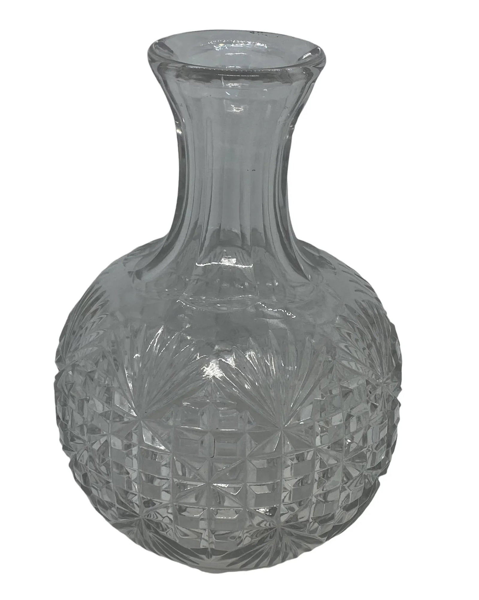 Early 20th Century American Brilliant Period Hand Cut Crystal Glass Decanter Carafe With Pineapple D - 4