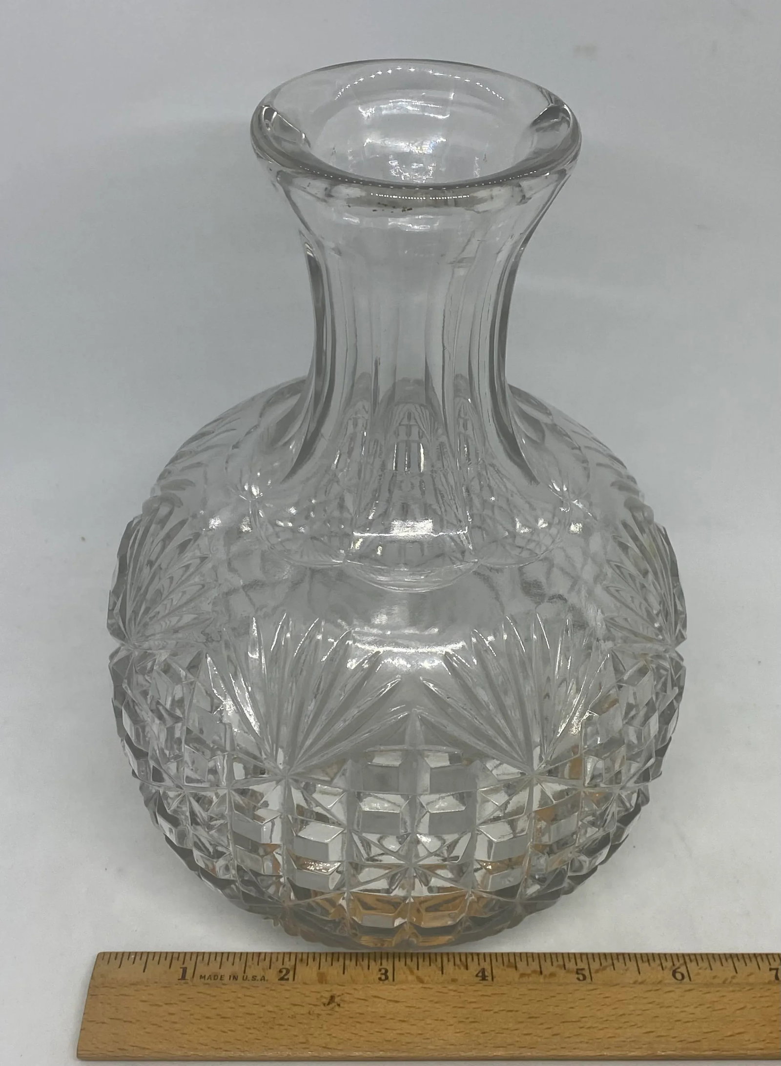 Early 20th Century American Brilliant Period Hand Cut Crystal Glass Decanter Carafe With Pineapple D - 7