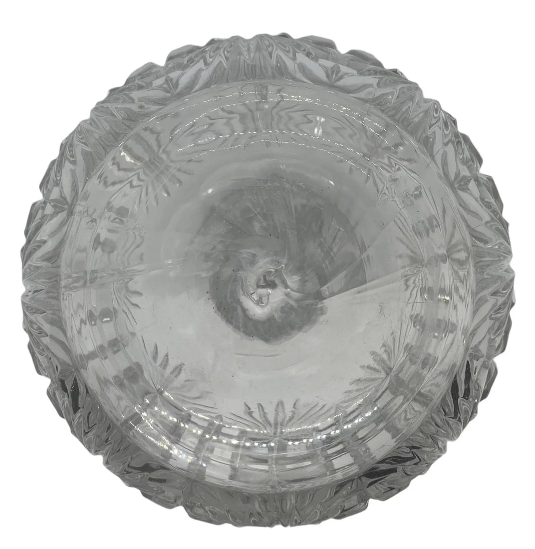 Early 20th Century American Brilliant Period Hand Cut Crystal Glass Decanter Carafe With Pineapple D - 9