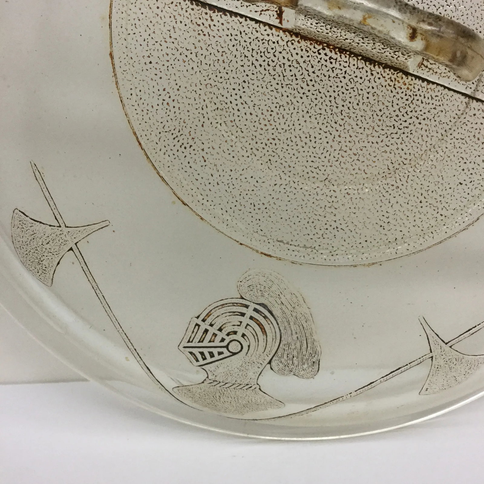 Antique Glass Covered Frying Pan - 11