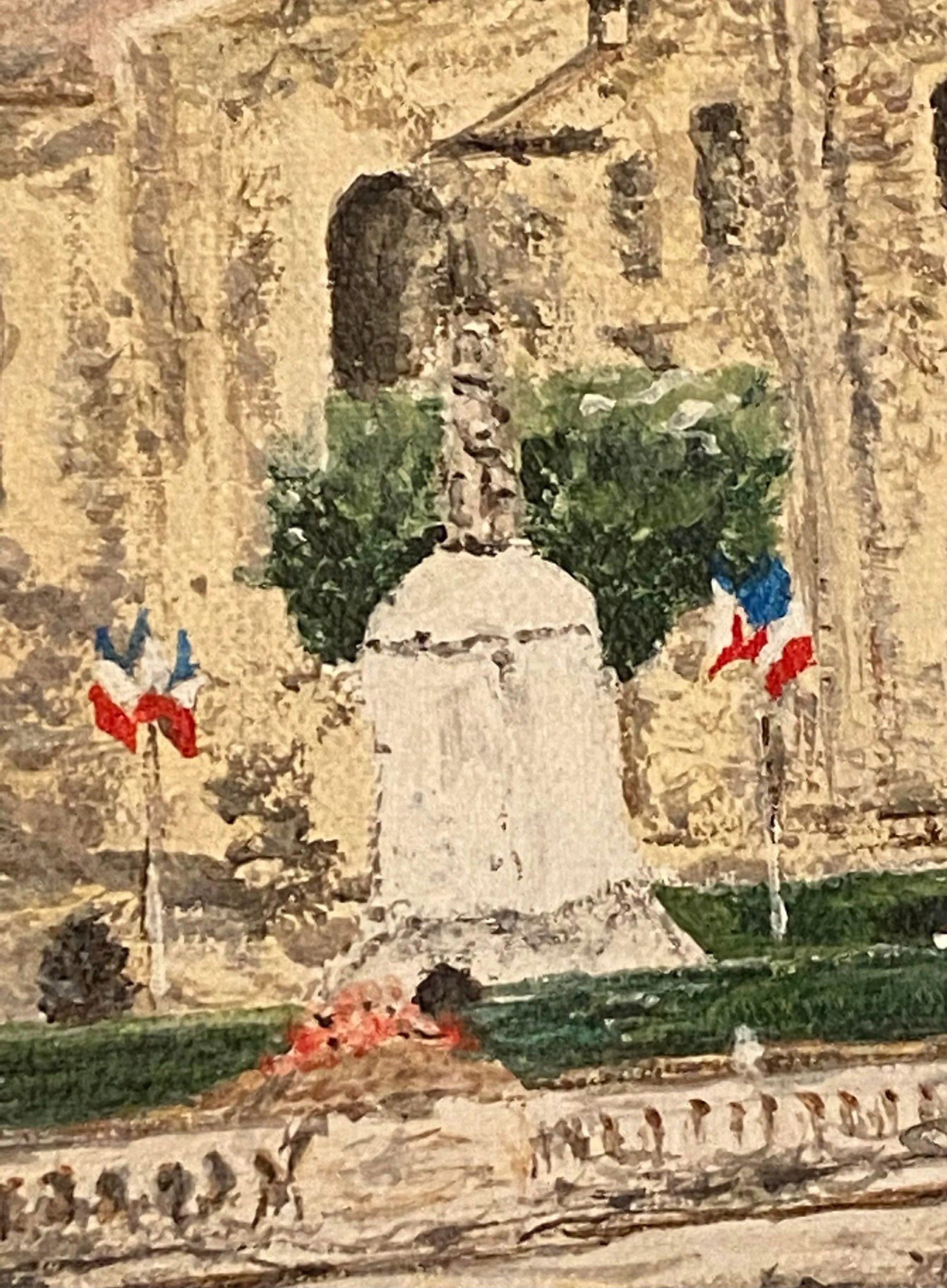 1980's French Oil on Canvas Still Life "Basilica of Paray-Le-Movial" by Artist J. Woodward - 8