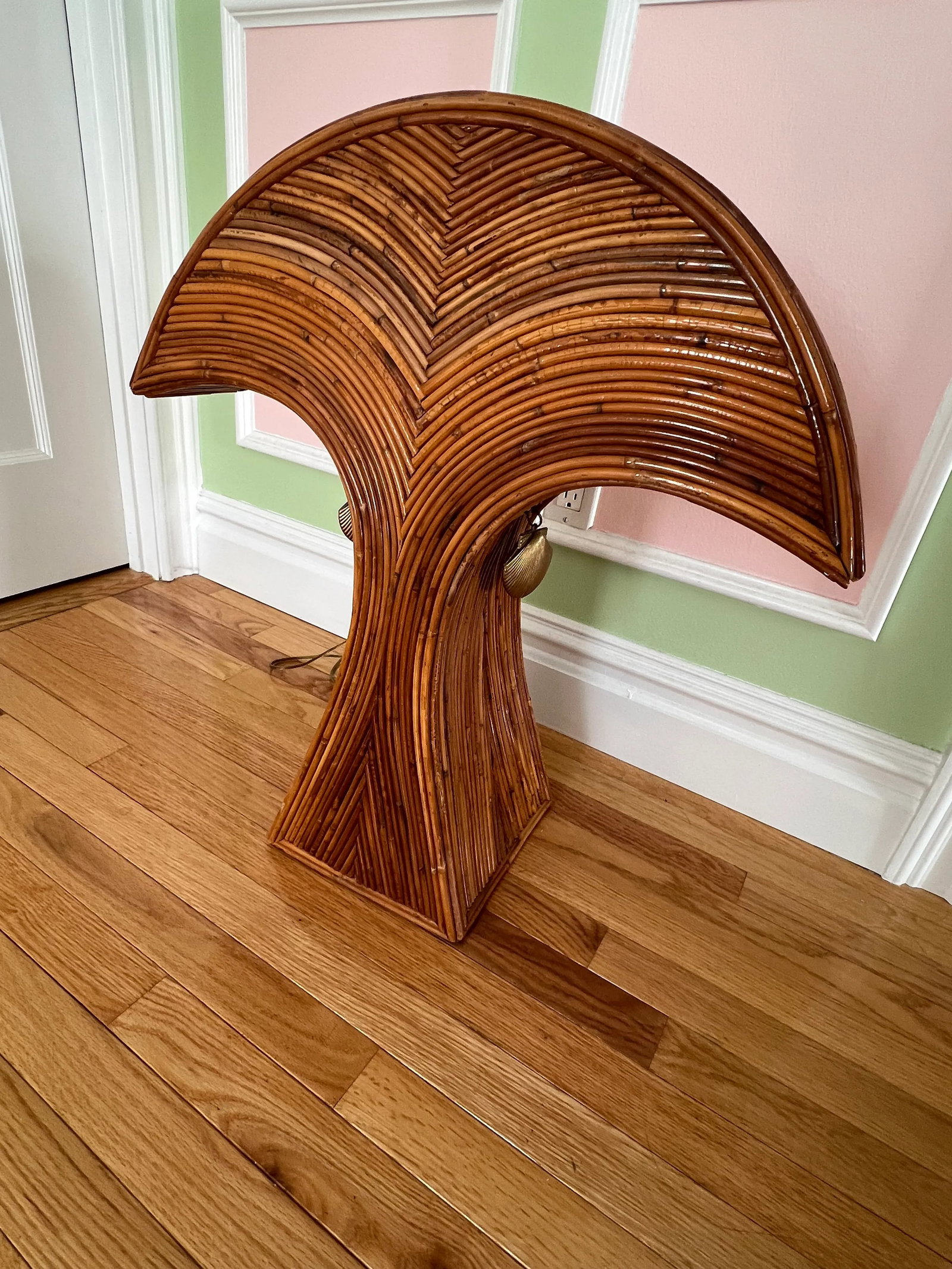 1970 Bamboo Table Lamp Attributed to Gabriella Crespi - 2