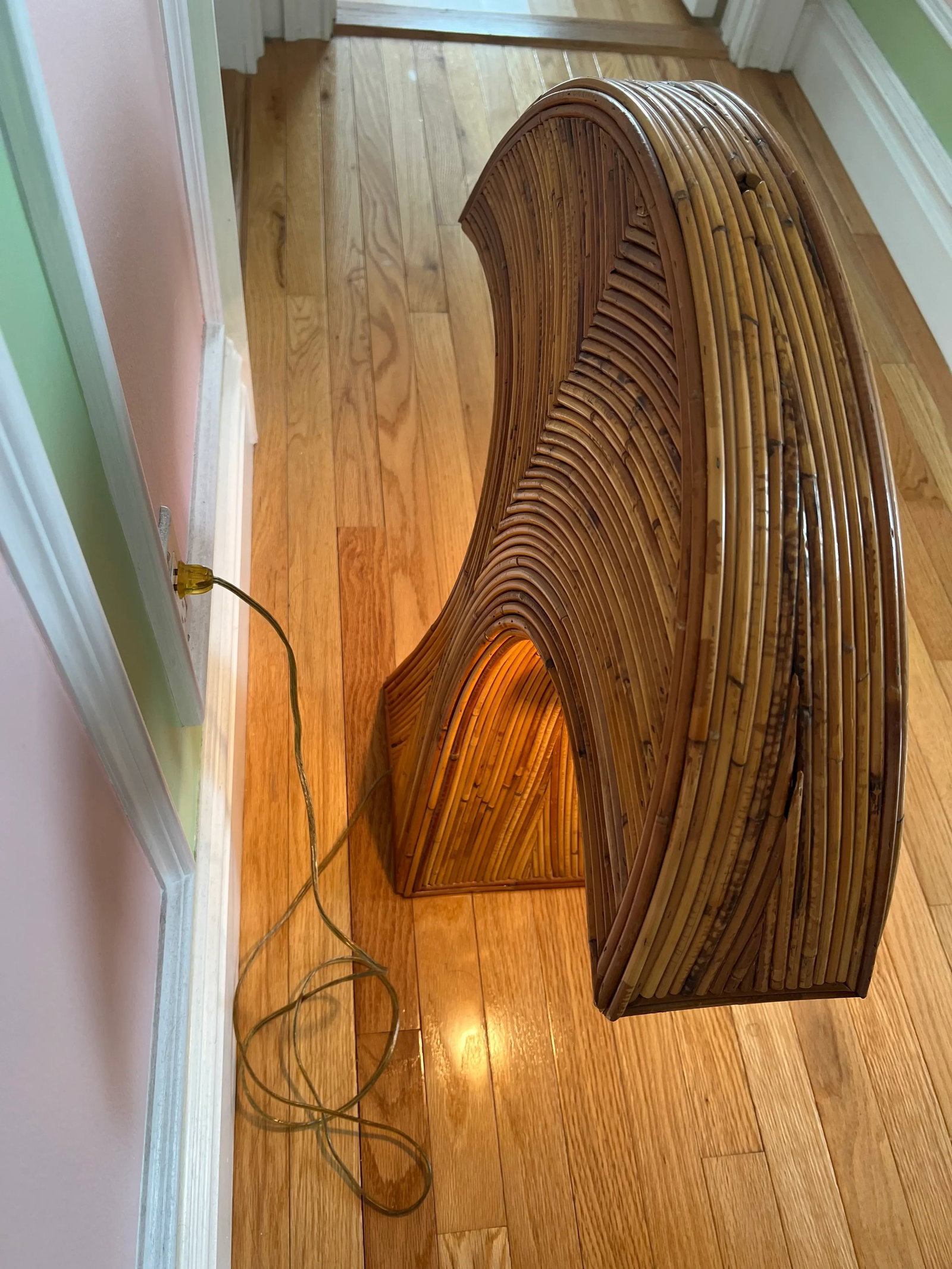1970 Bamboo Table Lamp Attributed to Gabriella Crespi - 3
