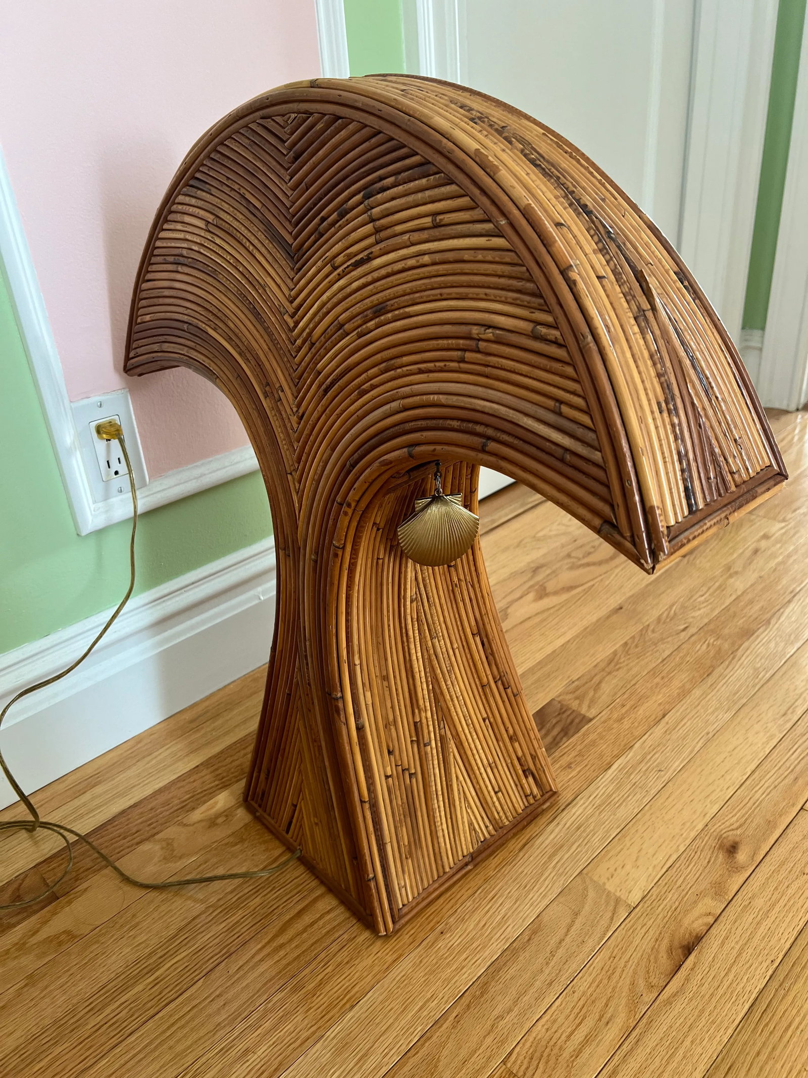 1970 Bamboo Table Lamp Attributed to Gabriella Crespi - 6
