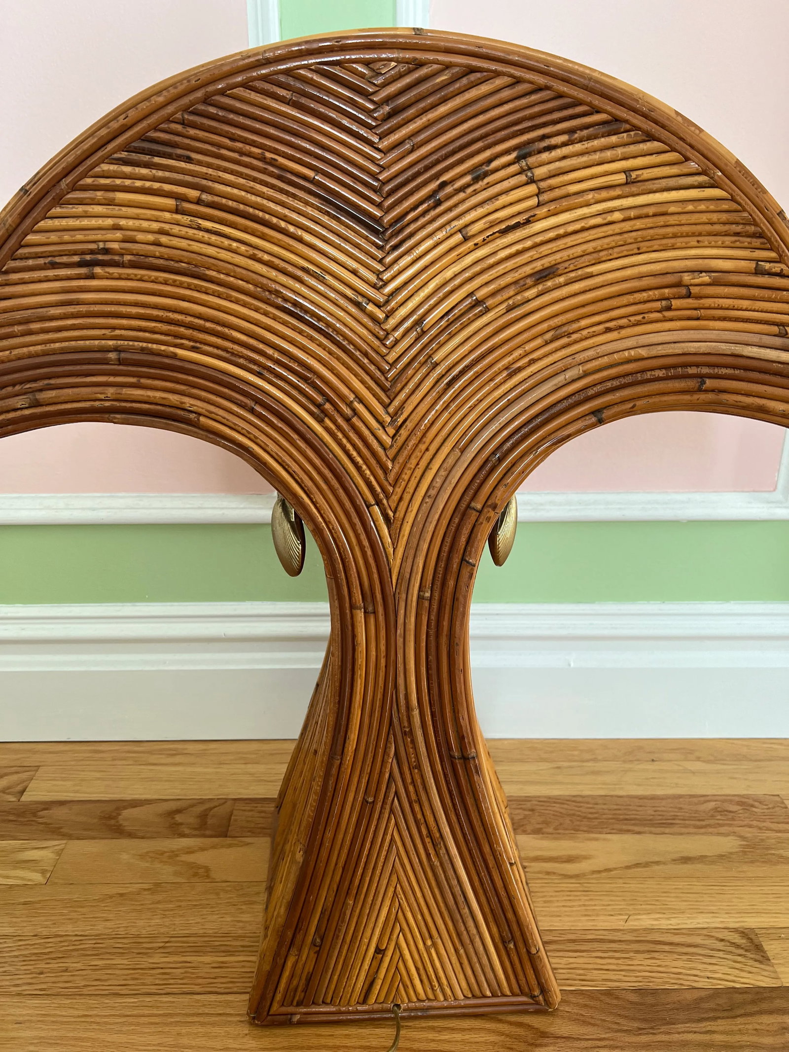 1970 Bamboo Table Lamp Attributed to Gabriella Crespi - 8