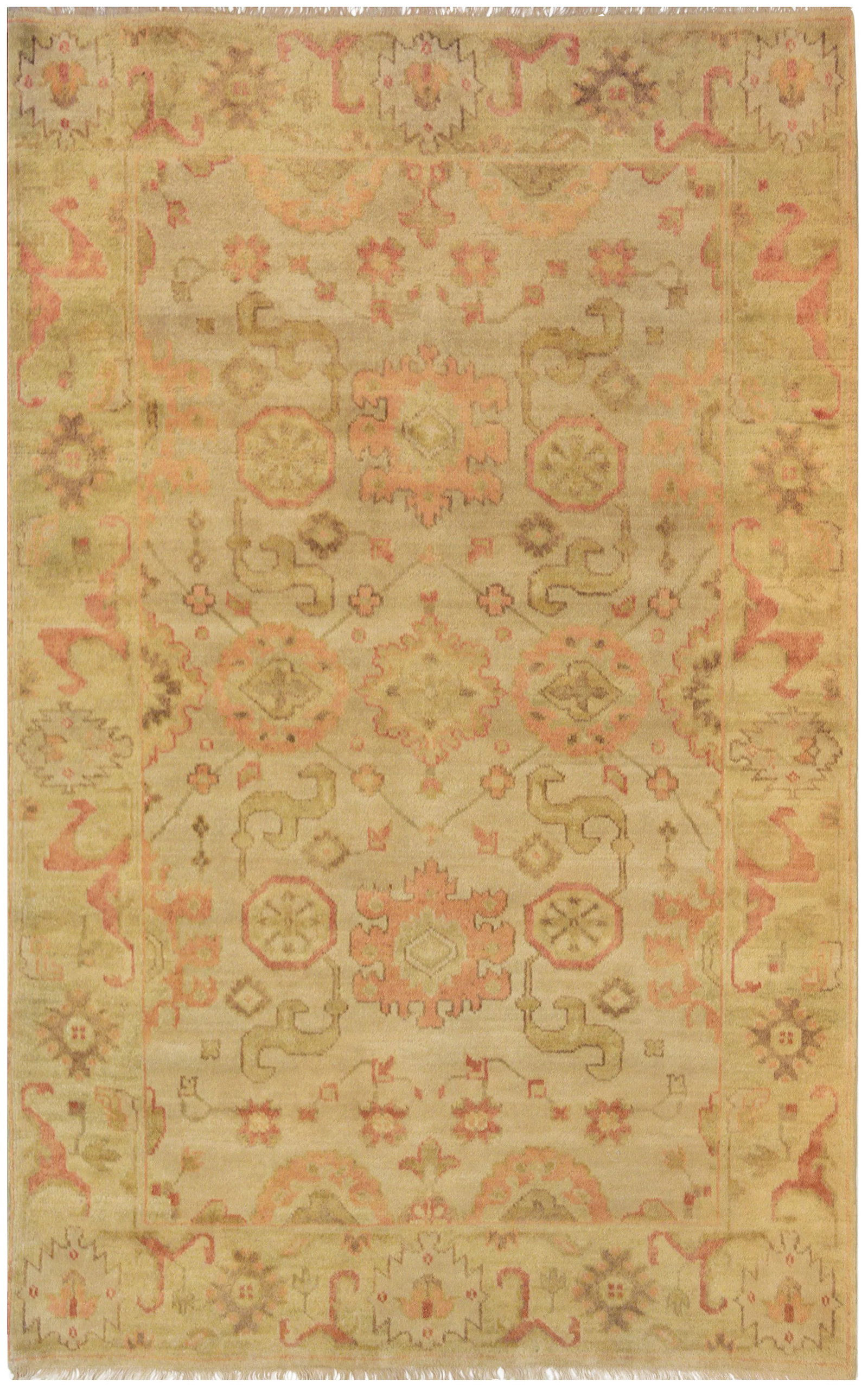 Mansour Fine Handmade Oushak Rug: Genuine handwoven Oushak rug from Turkey,This decorative Oushak rug features muted colors and it is made of 100% natural wool and natural dyes. Condition: Alterations: Original Condition Unaltered